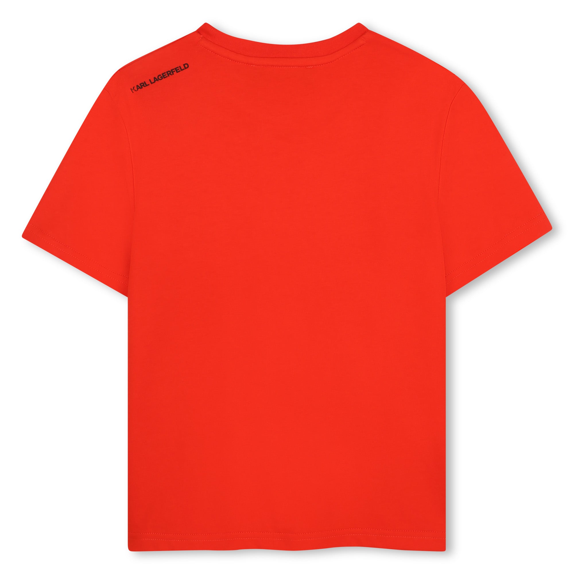 Red Organic Cotton T-Shirt with Karl Lagerfeld Front and Back Print Karl Lagerfeld Kids