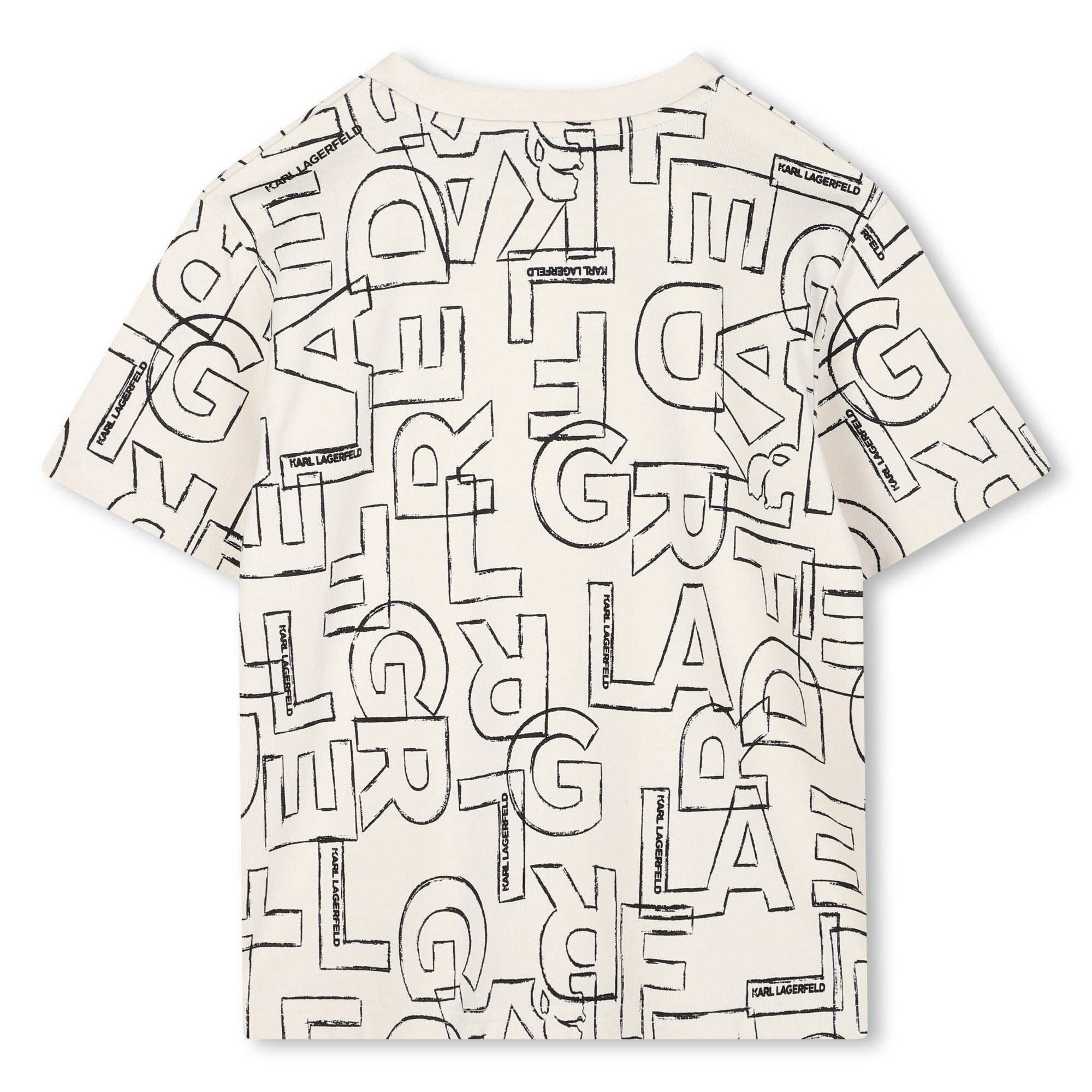 Short Sleeve Logo Print T-Shirt, Off-White Karl Lagerfeld Kids
