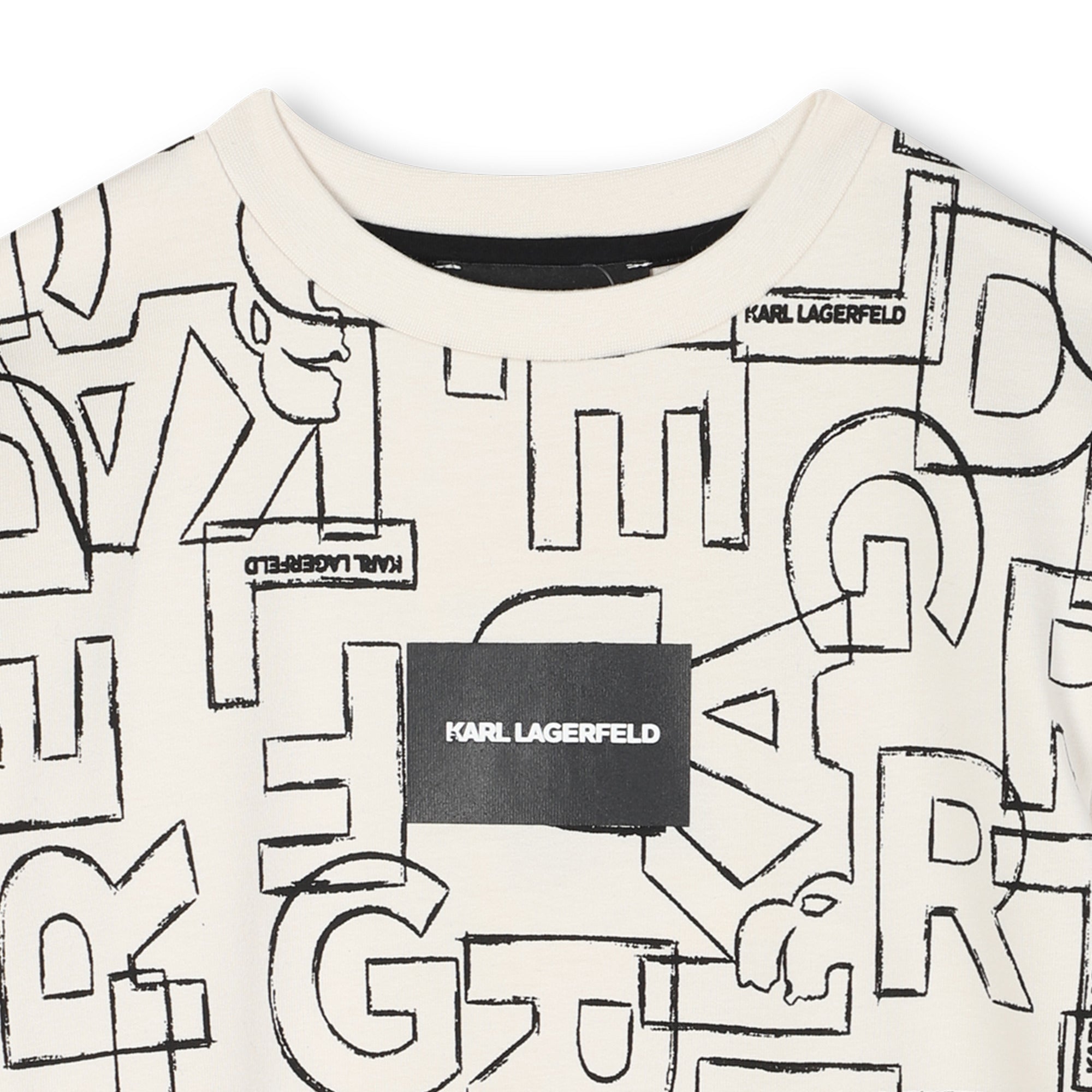 Short Sleeve Logo Print T-Shirt, Off-White Karl Lagerfeld Kids