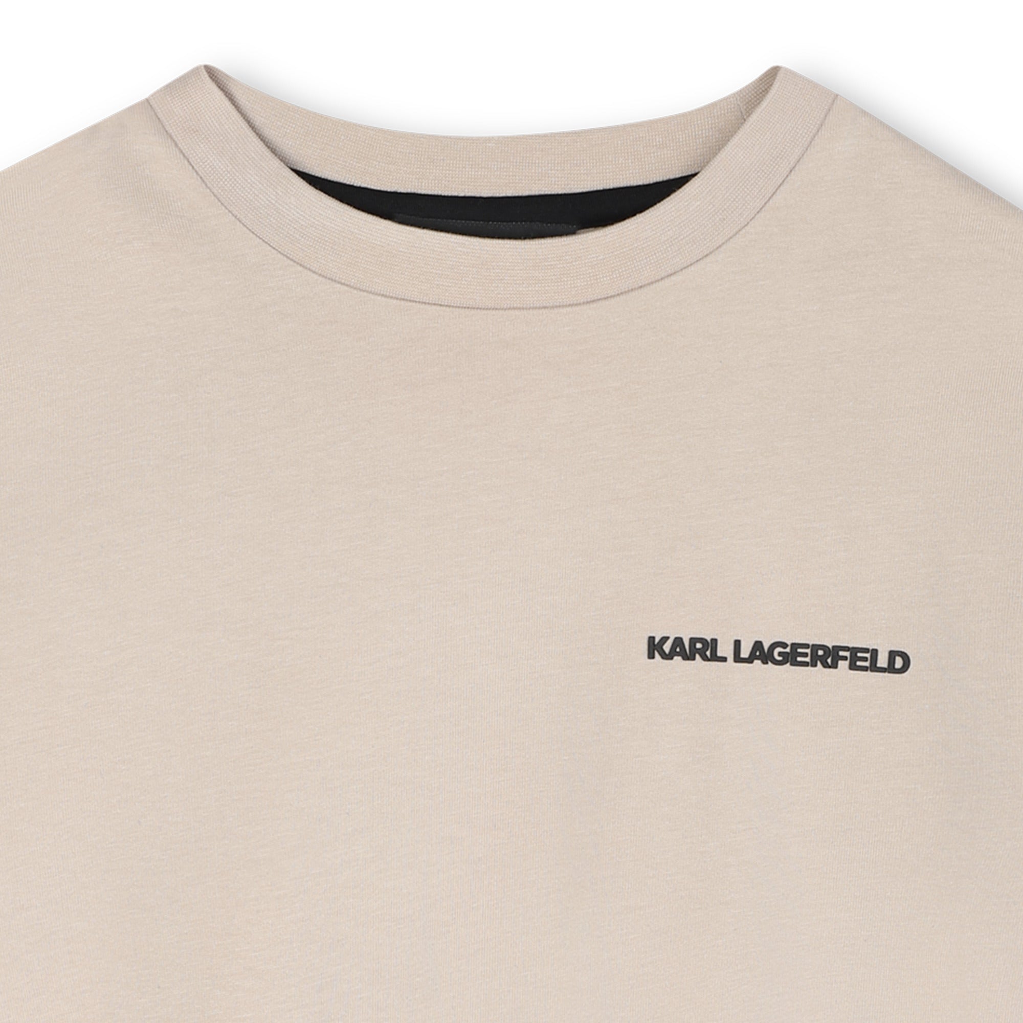 Kids beige short sleeve t-shirt with bold back graphic print