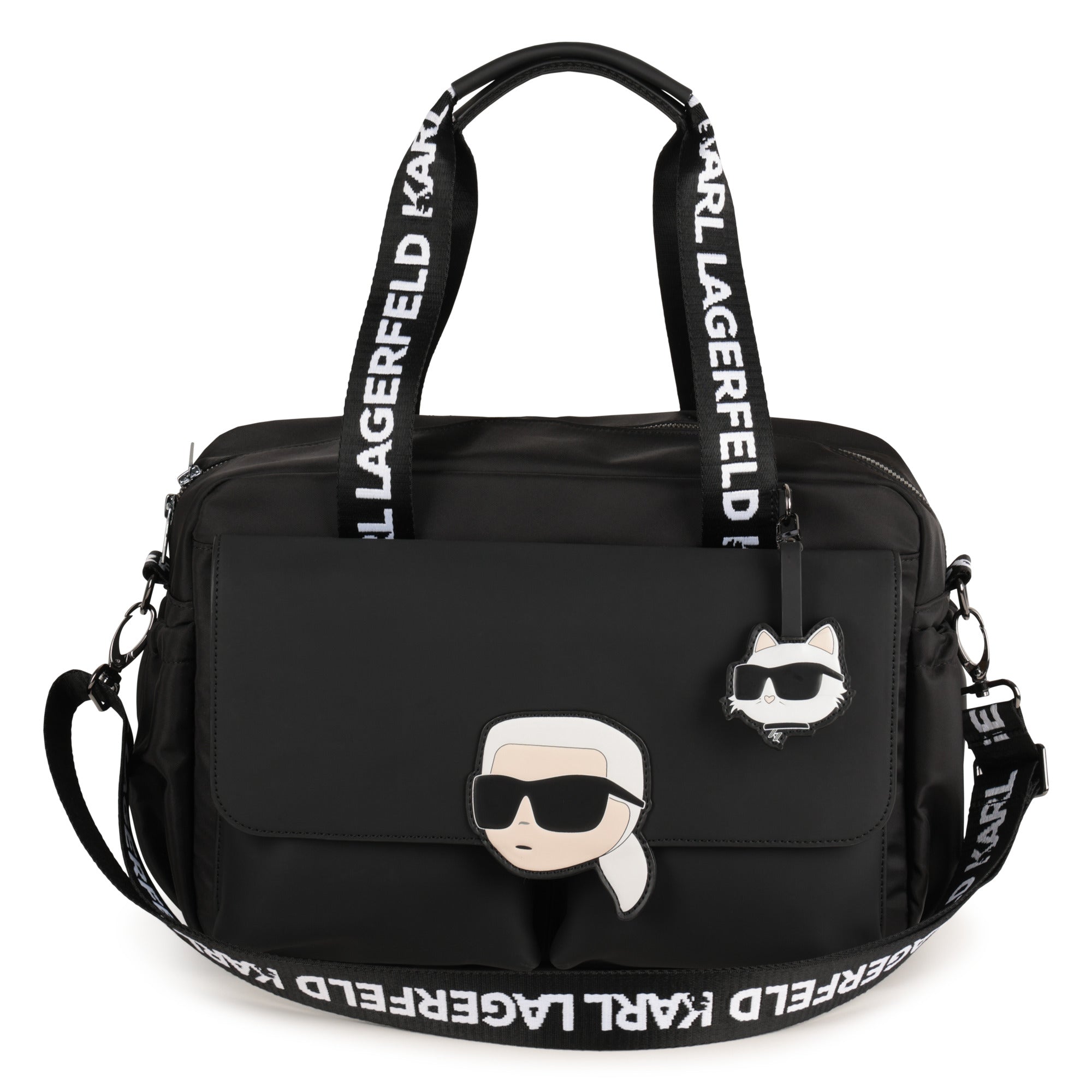 Black Changing Bag with Karl and Choupette Badges