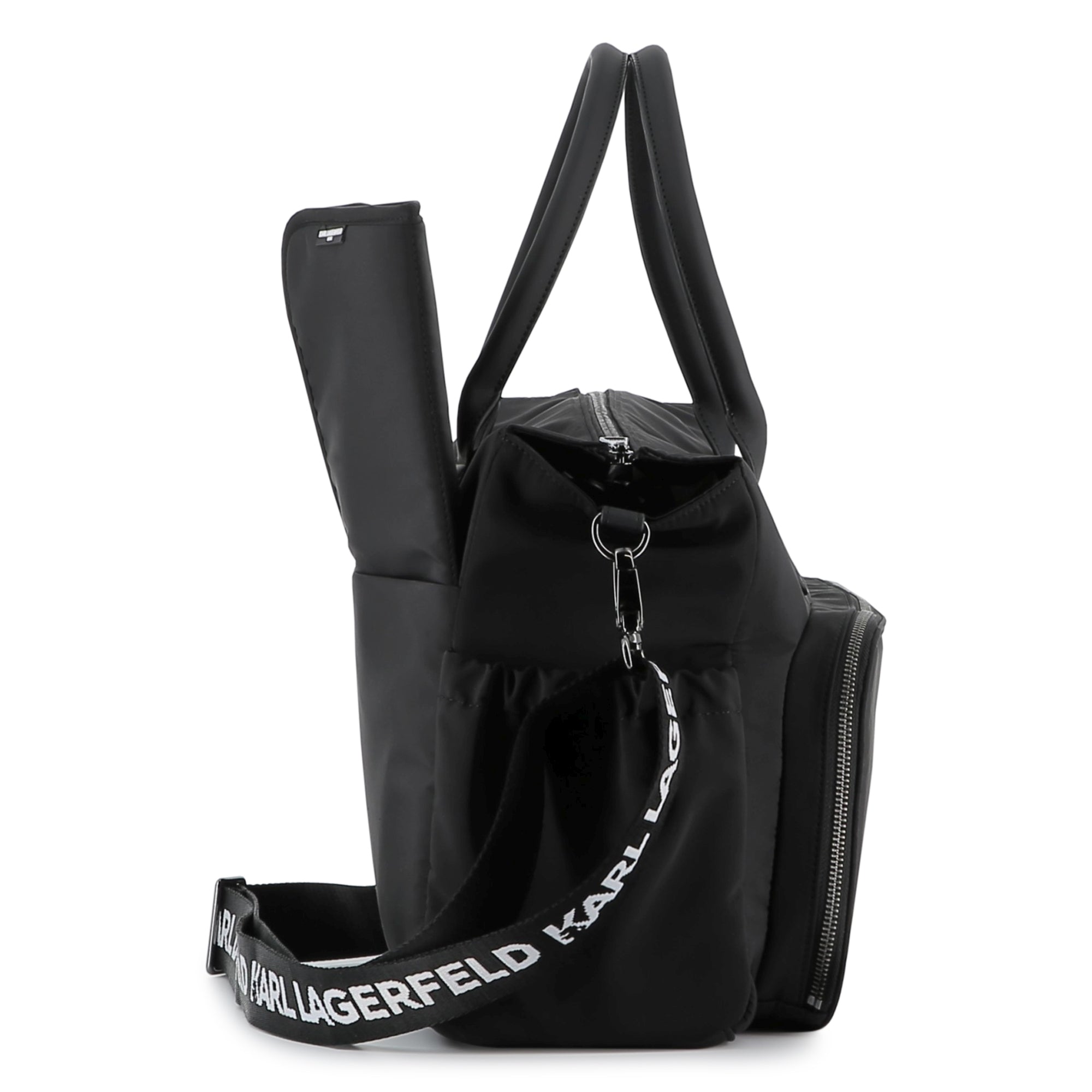 Black Changing Bag with Karl and Choupette Print Karl Lagerfeld Kids