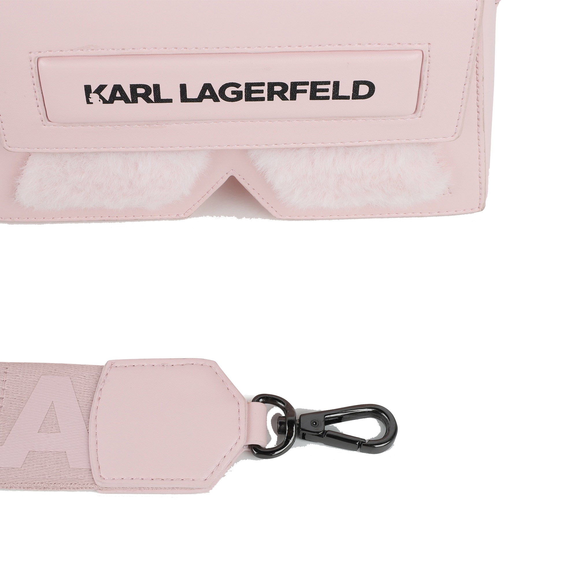 Mini Crossbody Bag with Faux Fur Detail, Light Pink Karl Lagerfeld Kids