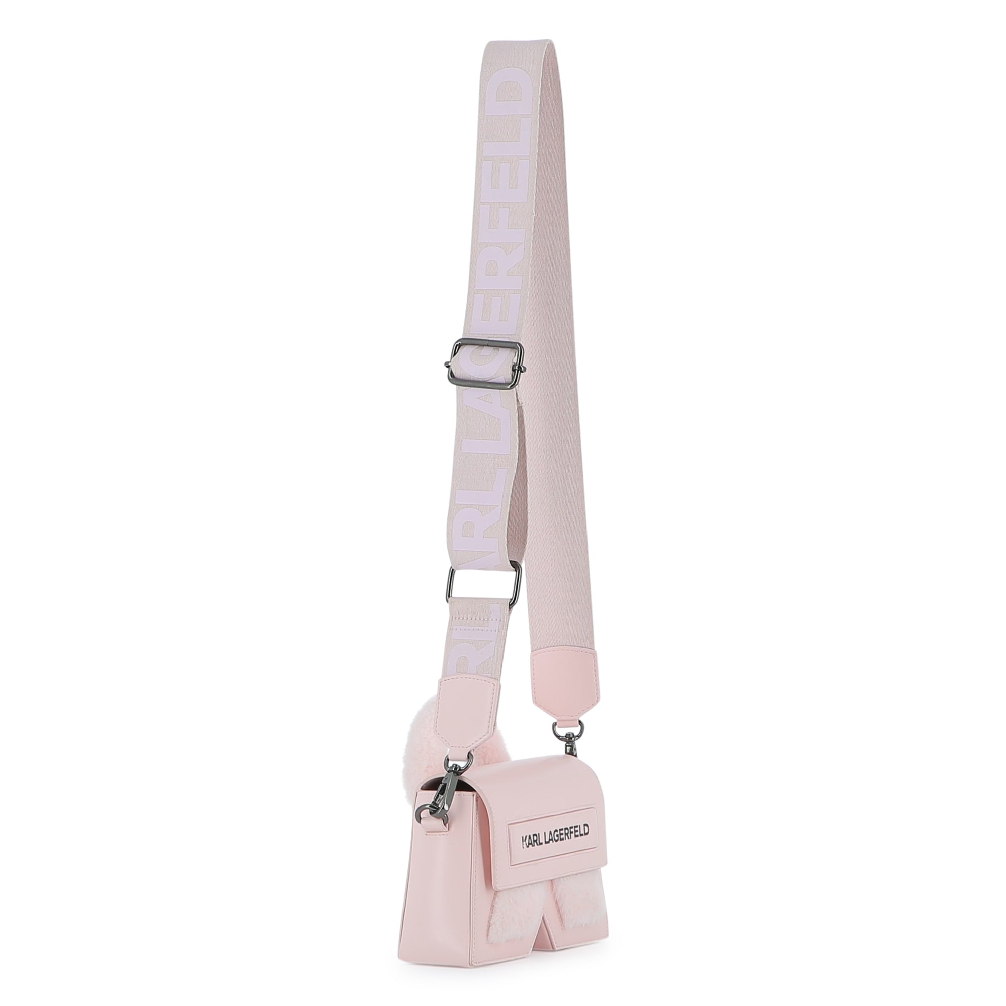 Mini Crossbody Bag with Faux Fur Detail, Light Pink