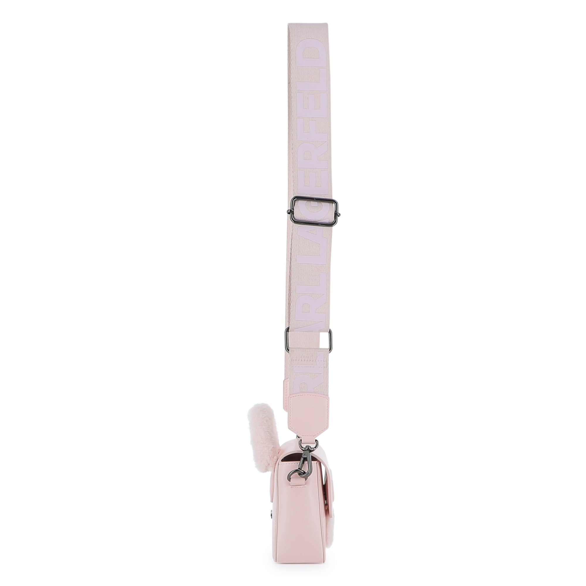 Mini Crossbody Bag with Faux Fur Detail, Light Pink