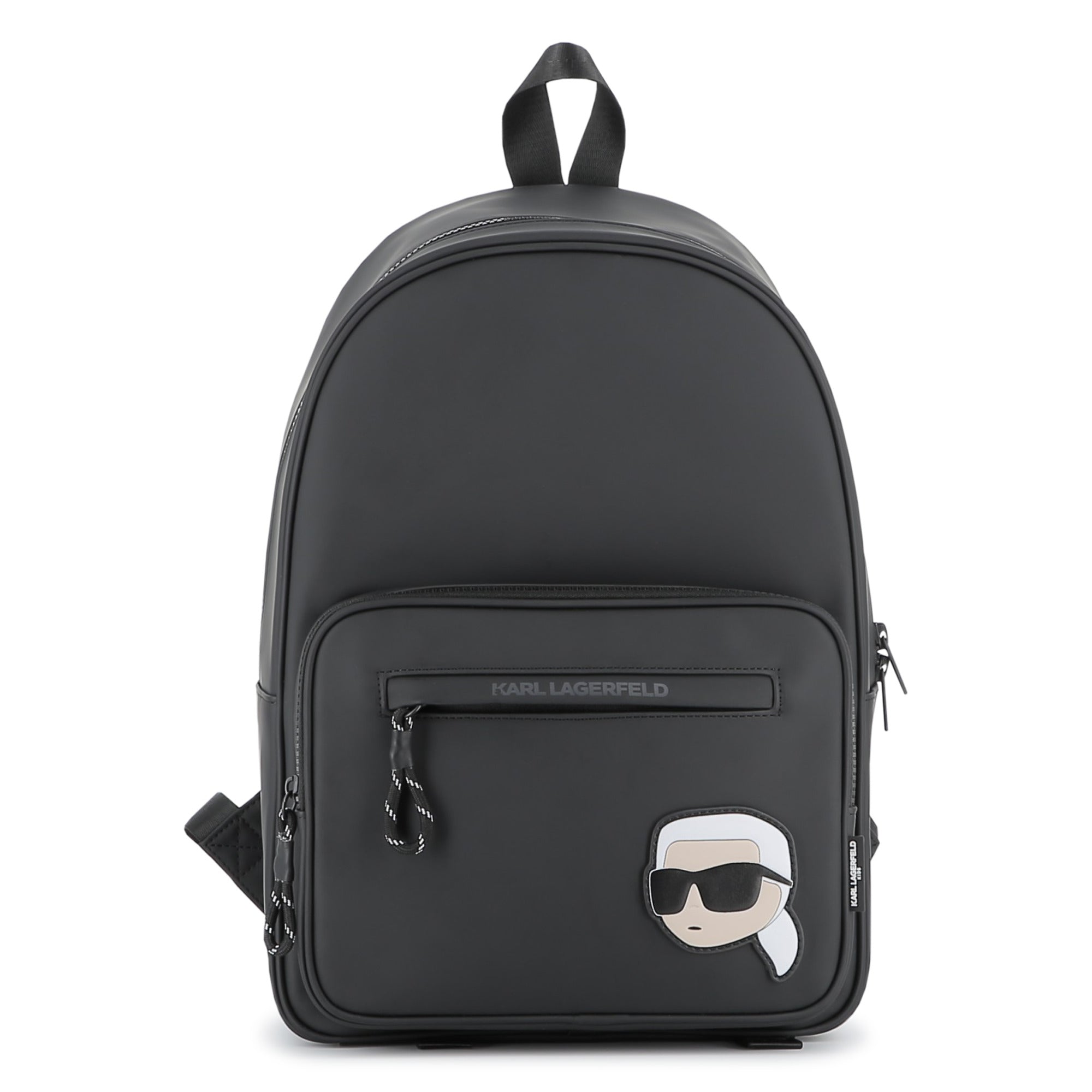 Charcoal Grey Backpack with Iconic Designer Motif and Multiple Pockets Karl Lagerfeld Kids