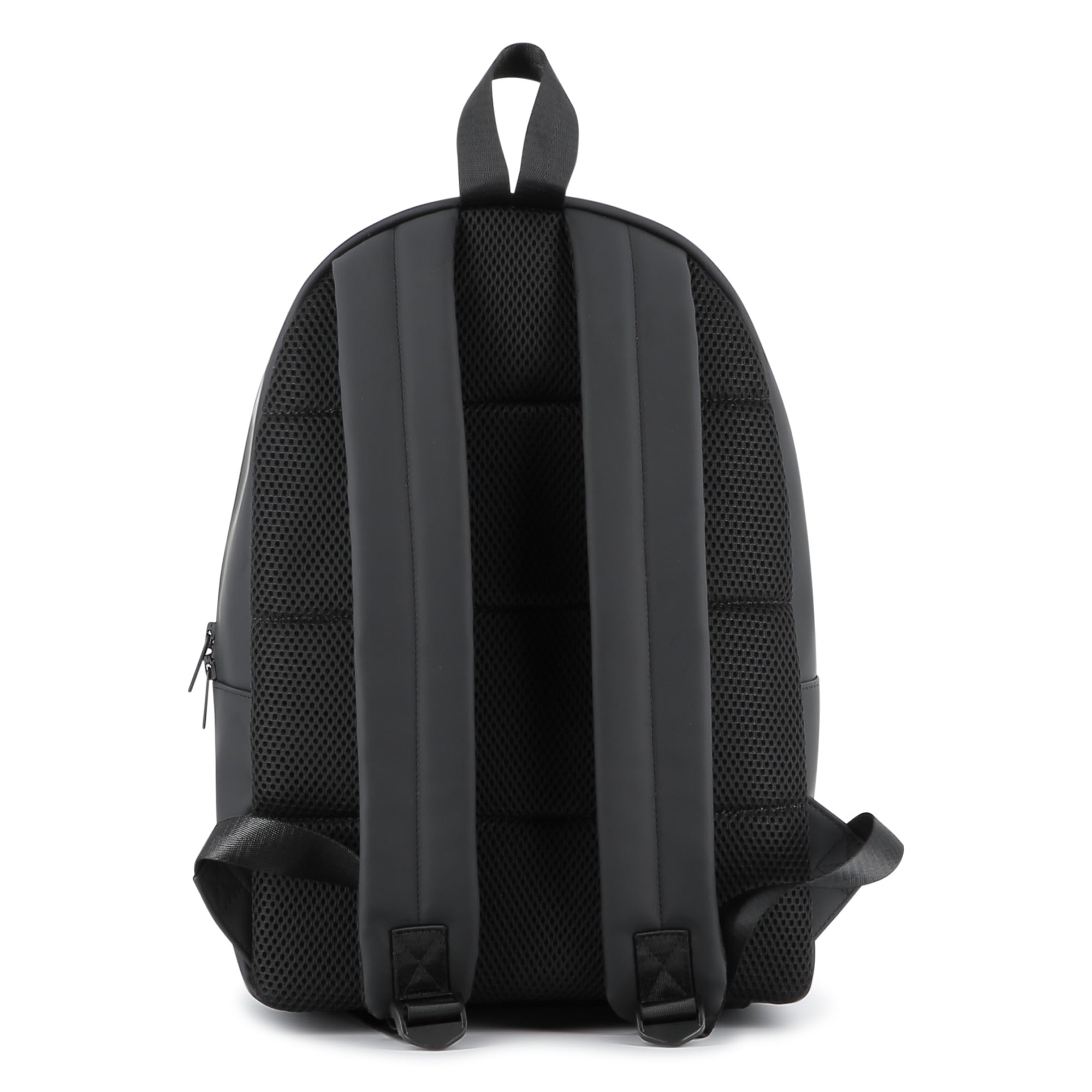 Charcoal Grey Backpack with Iconic Designer Motif and Multiple Pockets