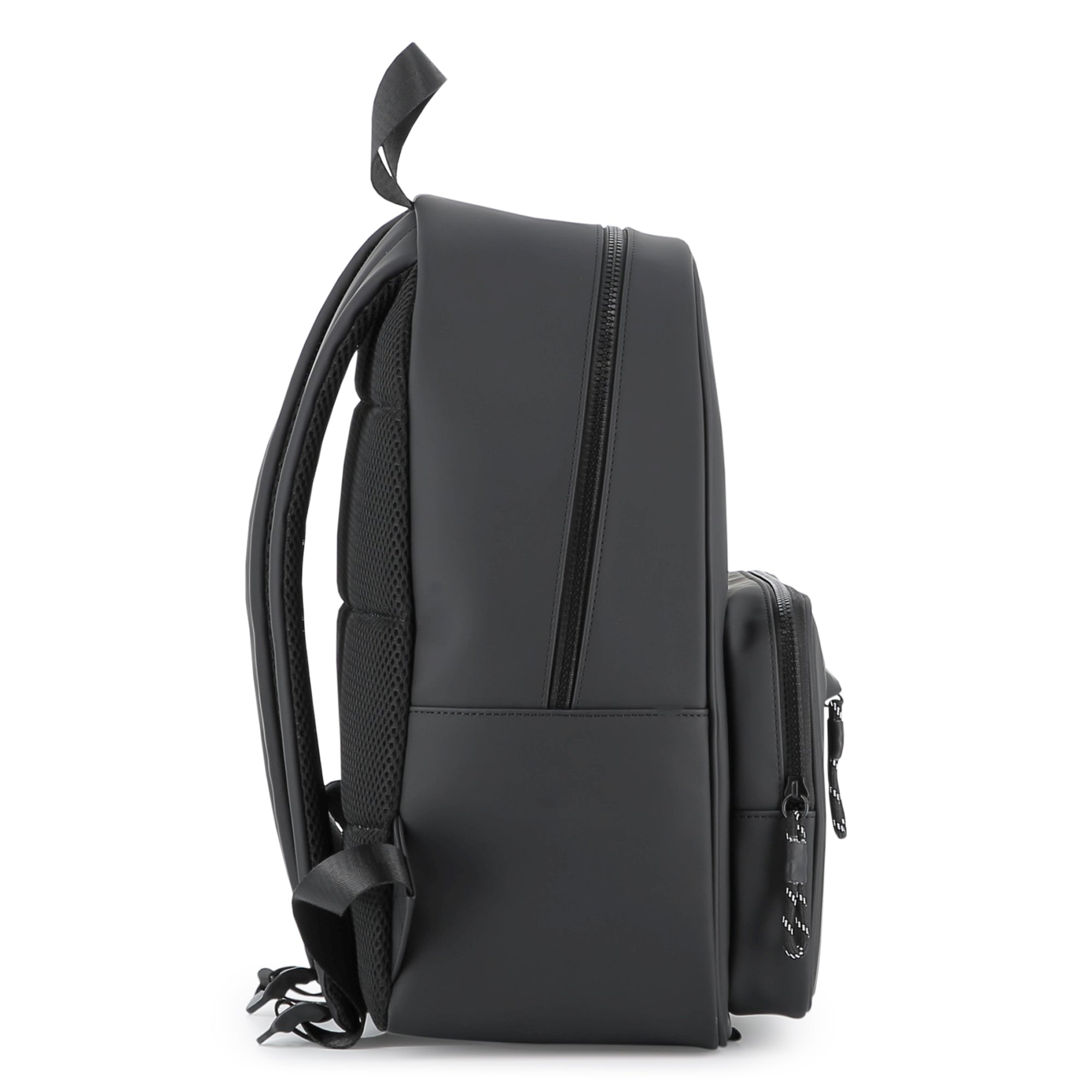 Charcoal Grey Backpack with Iconic Designer Motif and Multiple Pockets