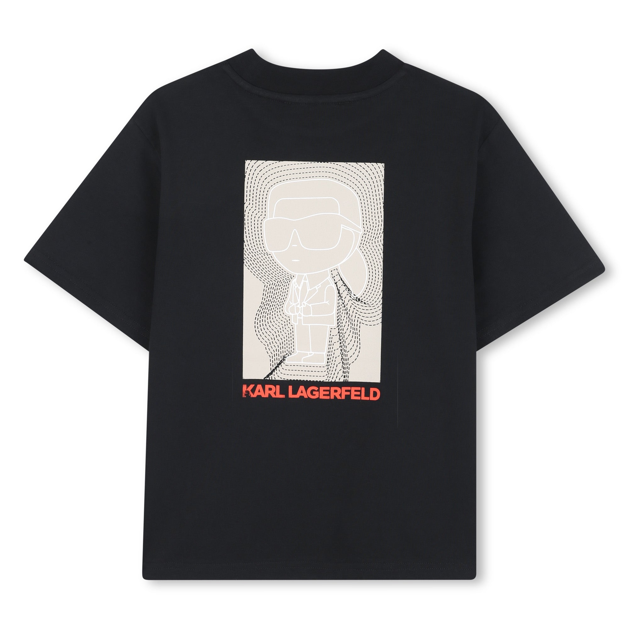 Black Short Sleeve T-Shirt with Karl Lagerfeld Graphic Back Print Karl Lagerfeld Kids