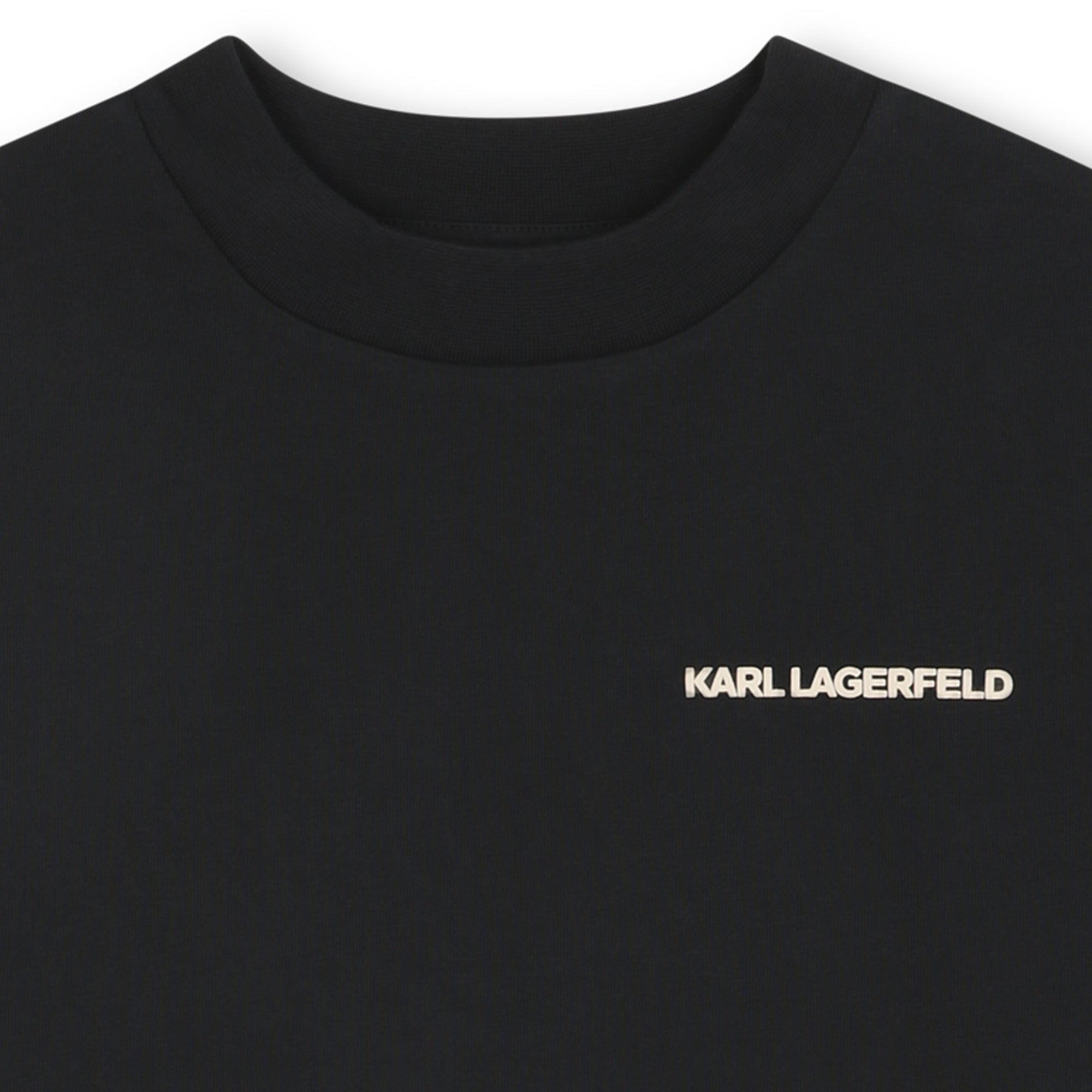 Black Short Sleeve T-Shirt with Karl Lagerfeld Graphic Back Print Karl Lagerfeld Kids