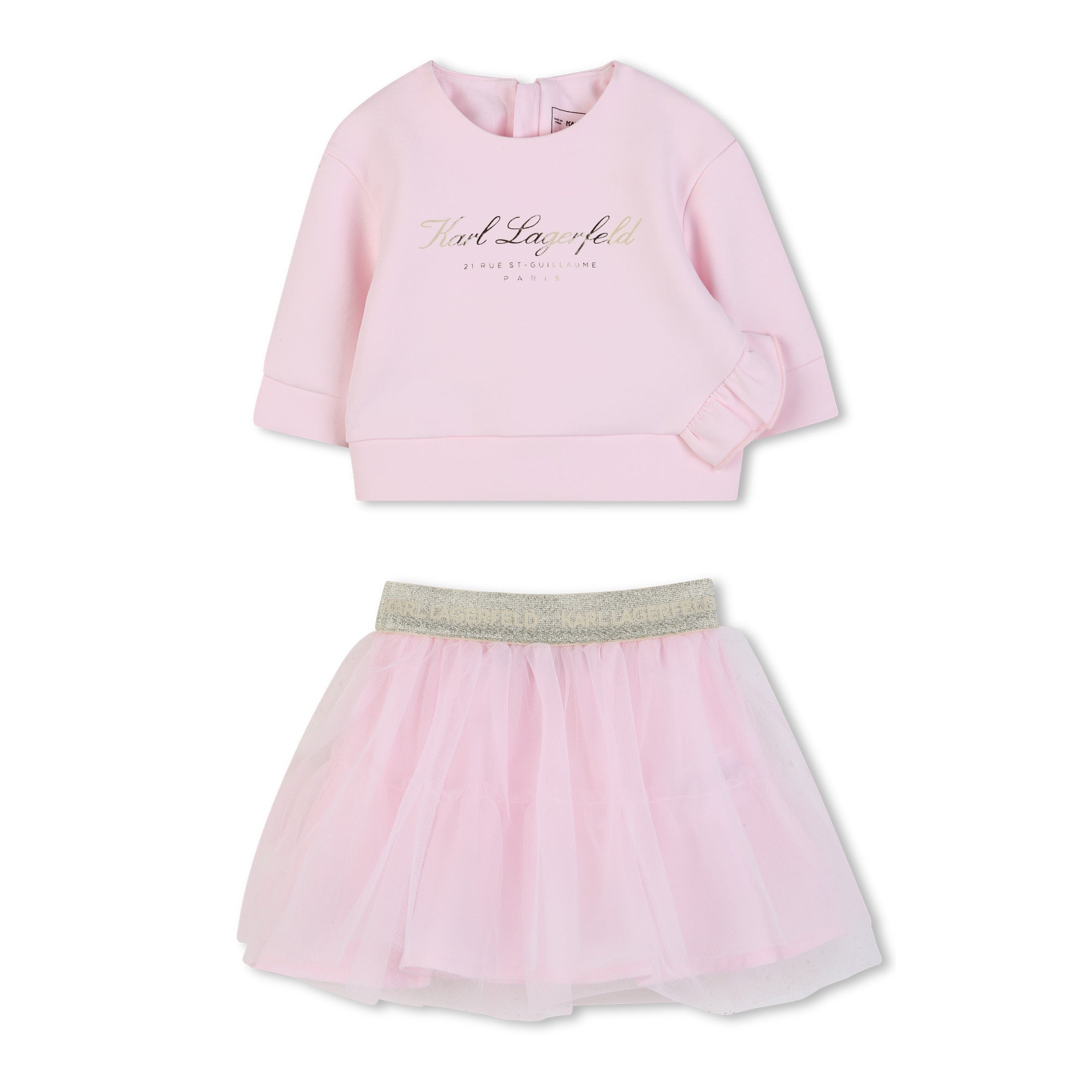 Sweatshirt & Skirt Set in Pale Pink Karl Lagerfeld Kids