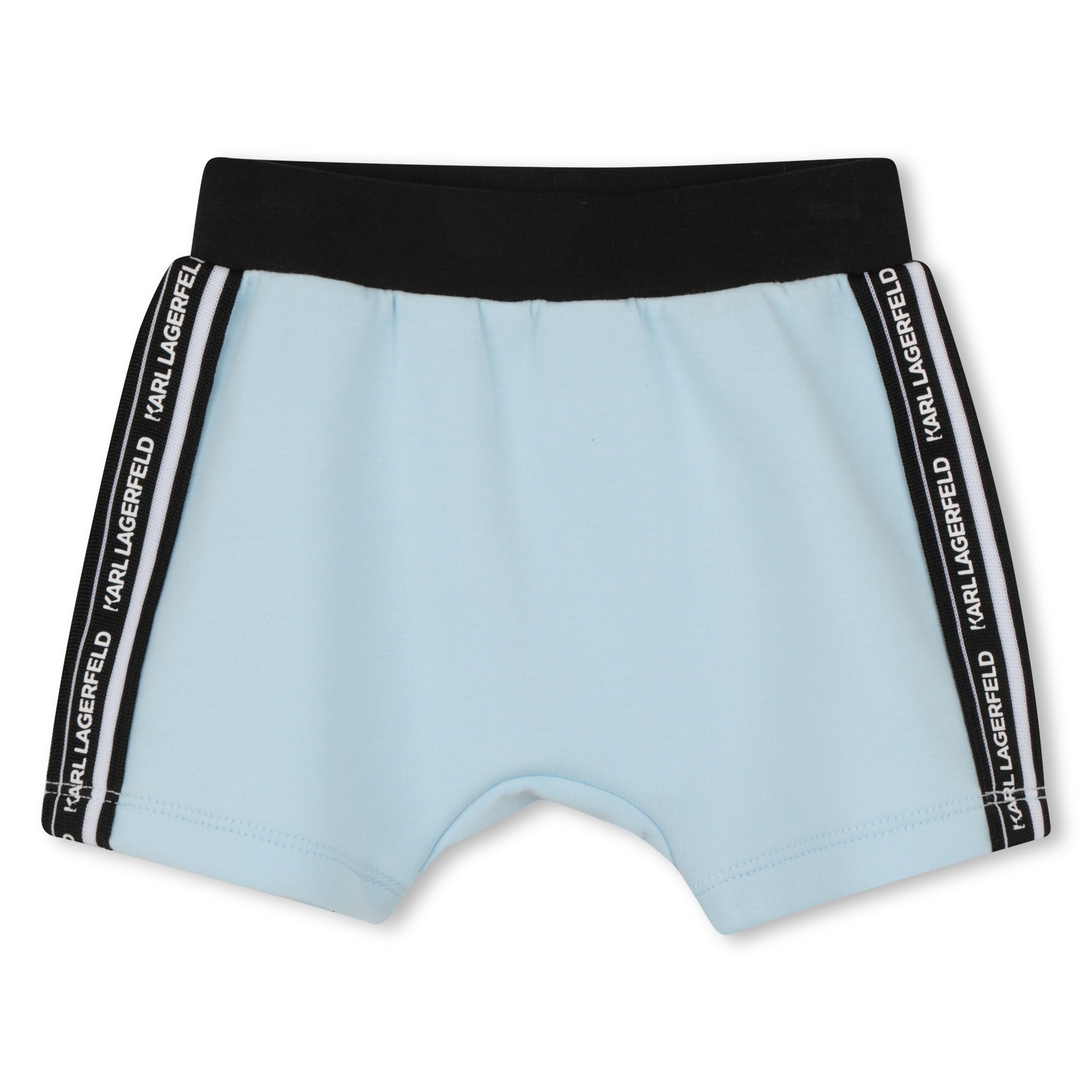 Polo Shirt & Short Set in White and Light Blue Karl Lagerfeld Kids