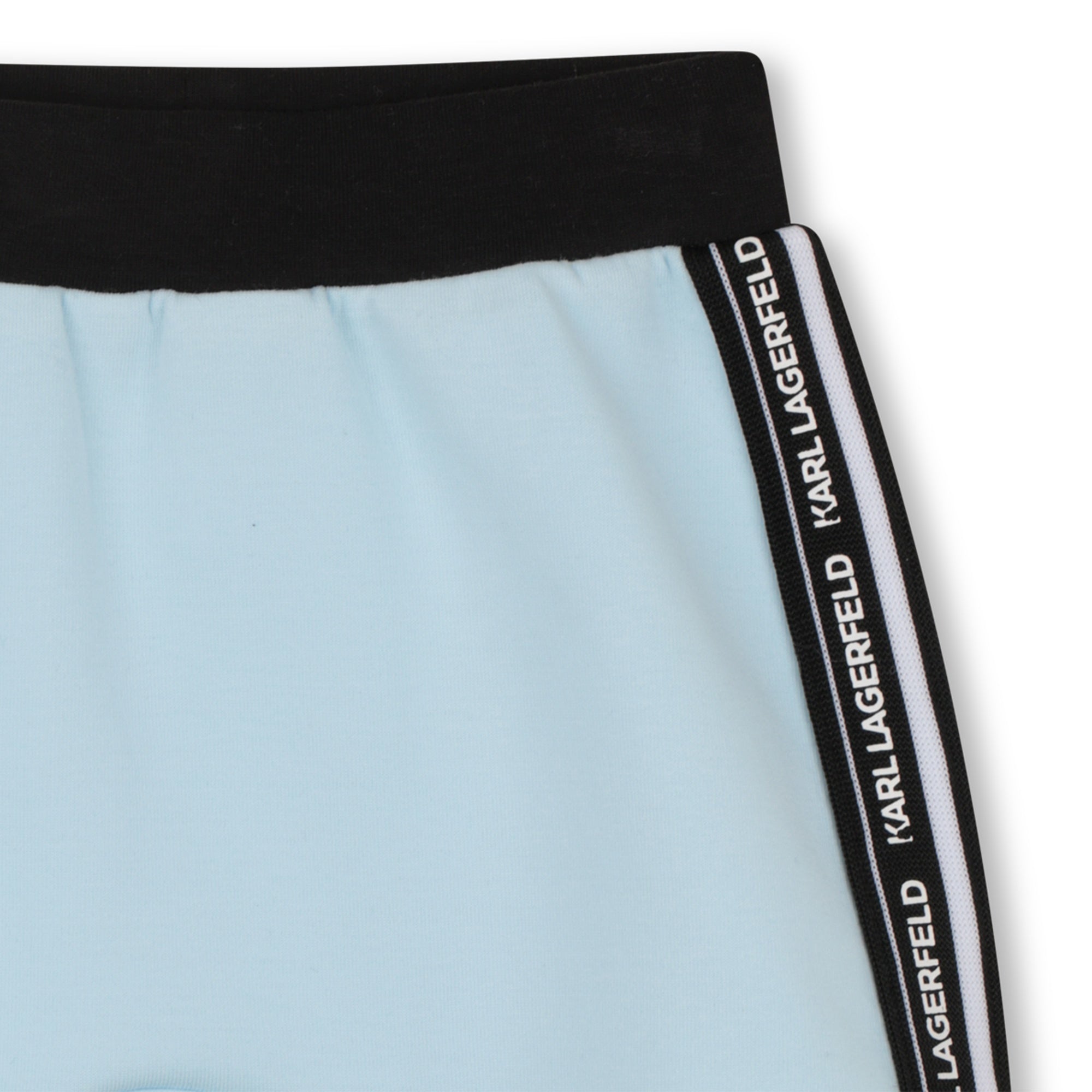 Polo Shirt & Short Set in White and Light Blue Karl Lagerfeld Kids