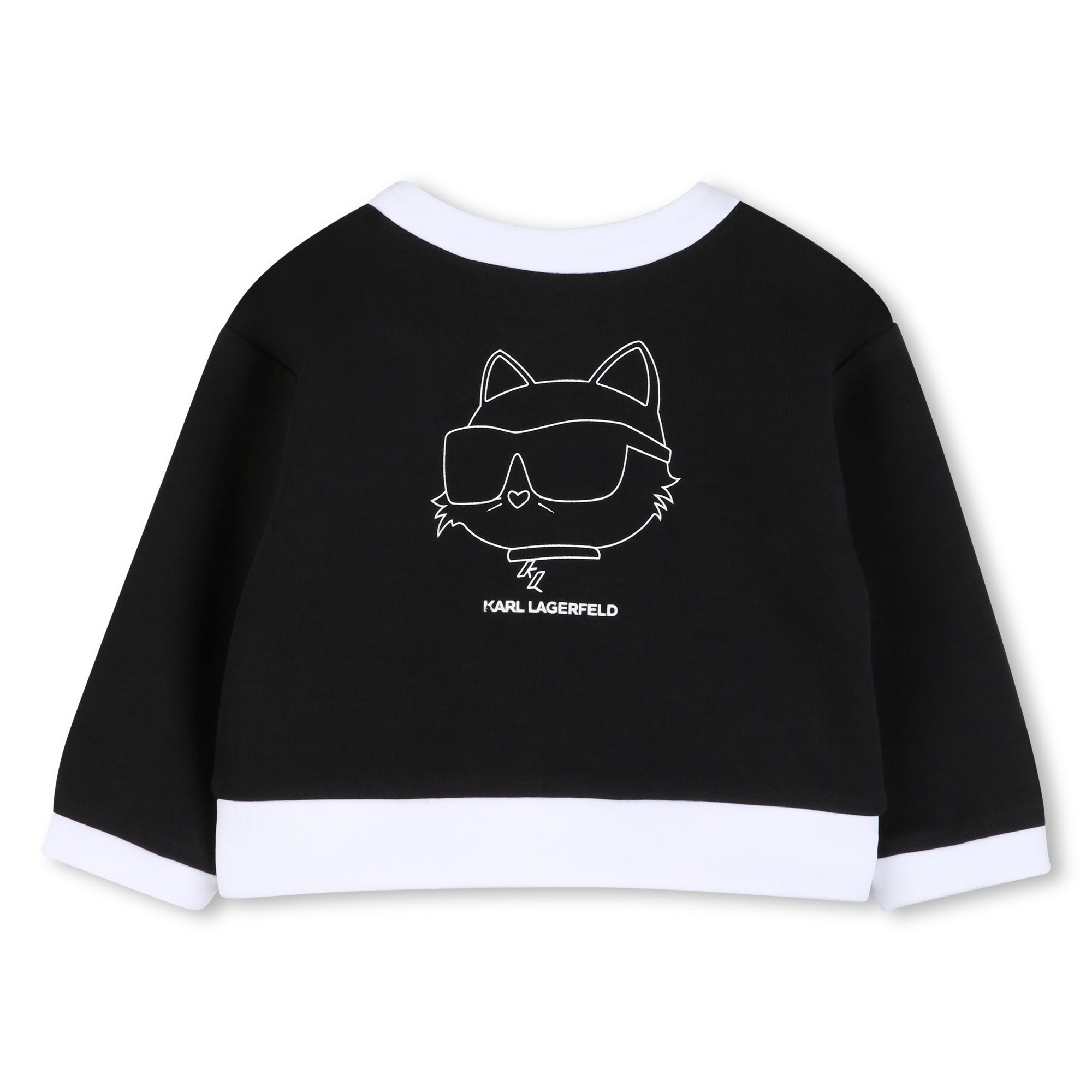 Cardigan, T-Shirt & Shorts 3-Piece Set in Black and White Karl Lagerfeld Kids