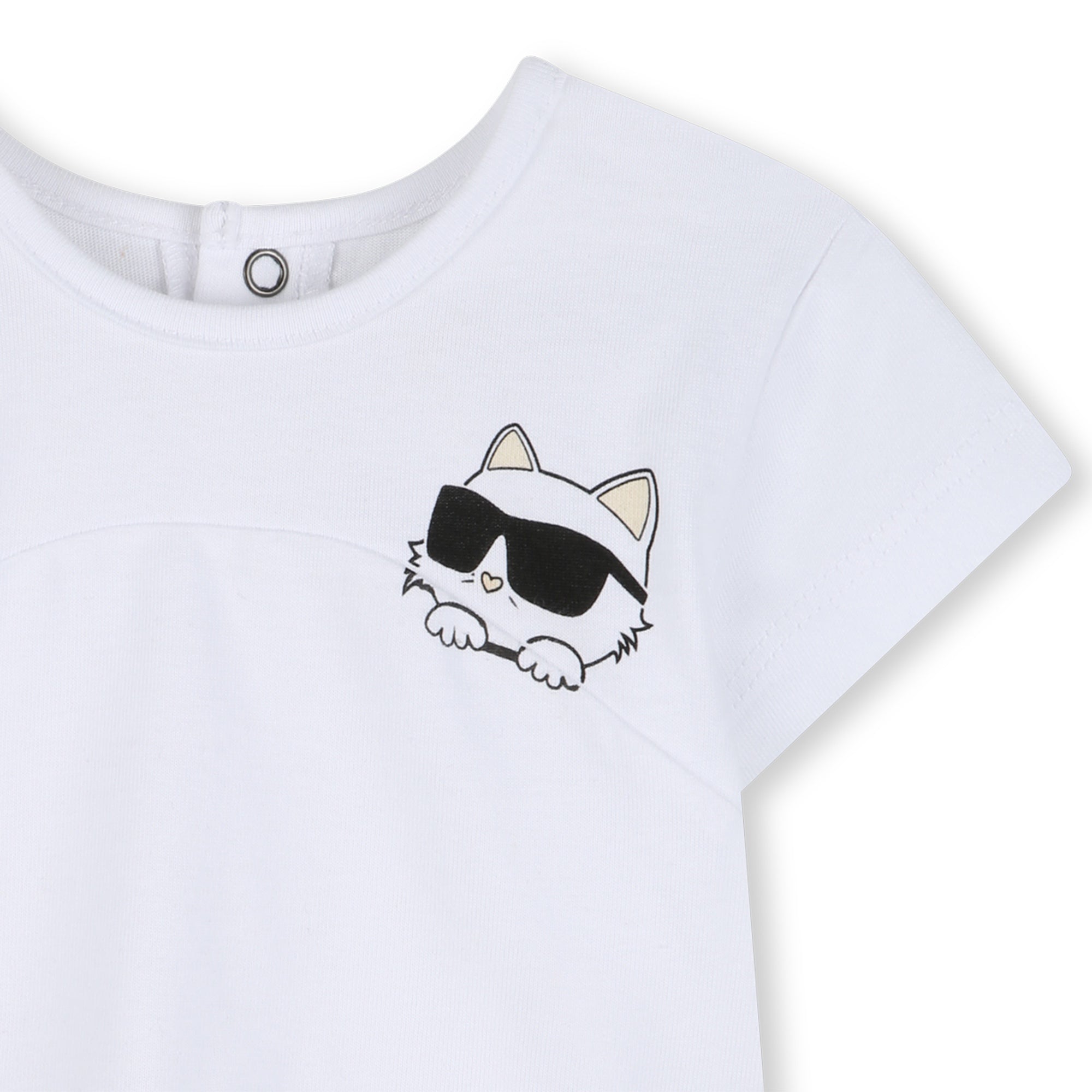 Cardigan, T-Shirt & Shorts 3-Piece Set in Black and White Karl Lagerfeld Kids