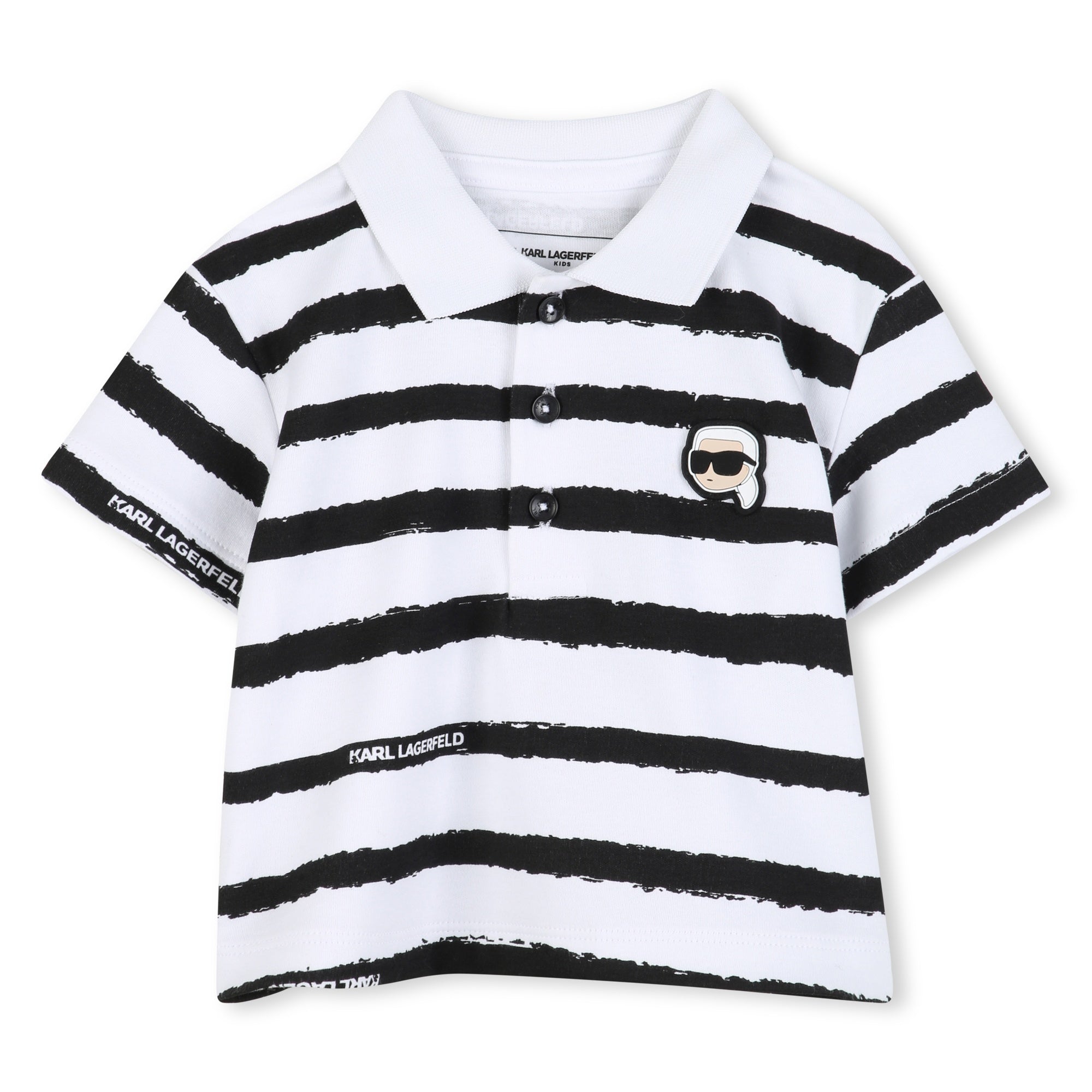 Polo Shirt & Shorts Set in White and Black Karl Lagerfeld Kids
