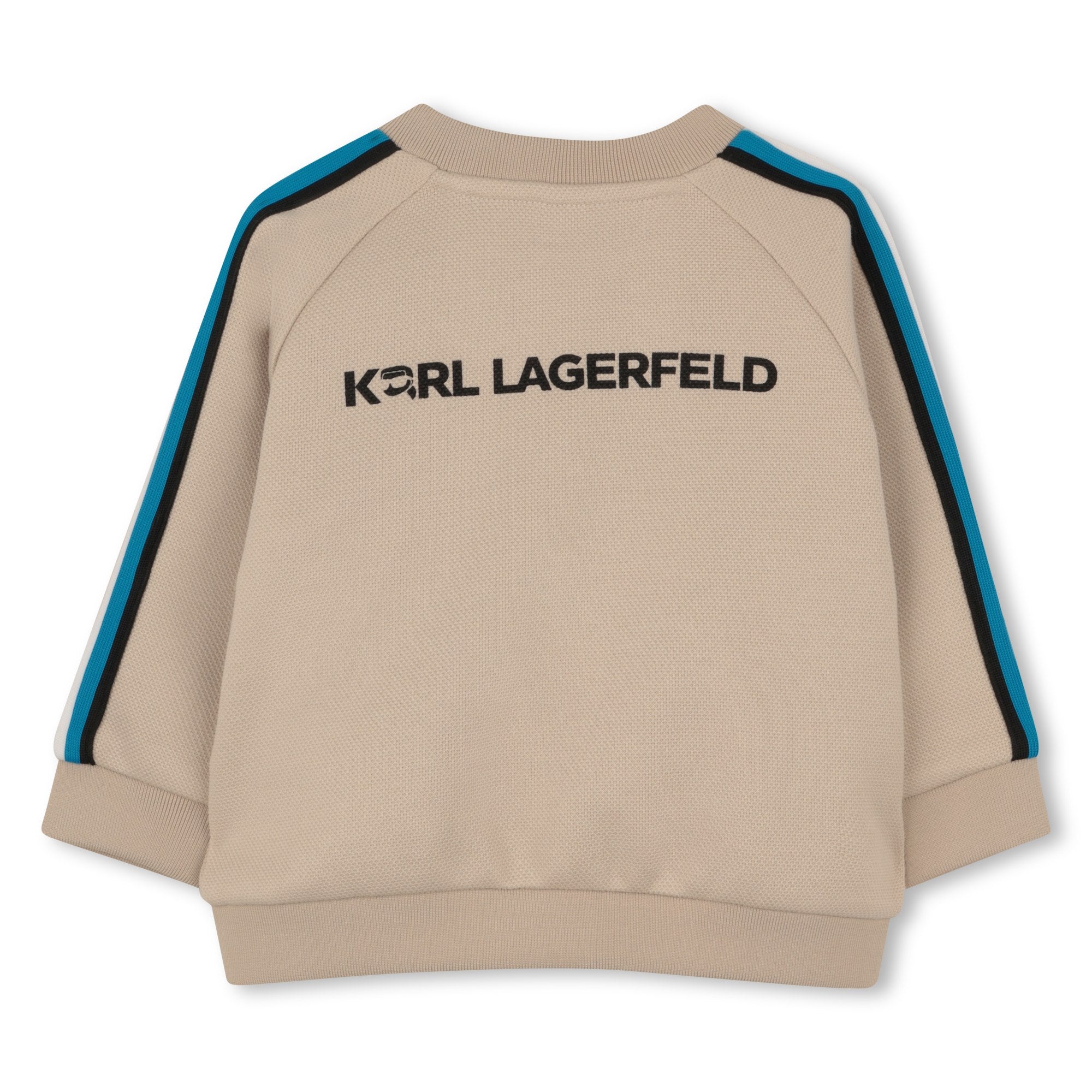 Cardigan, T-Shirt & Trousers Set in Beige Karl Lagerfeld Kids