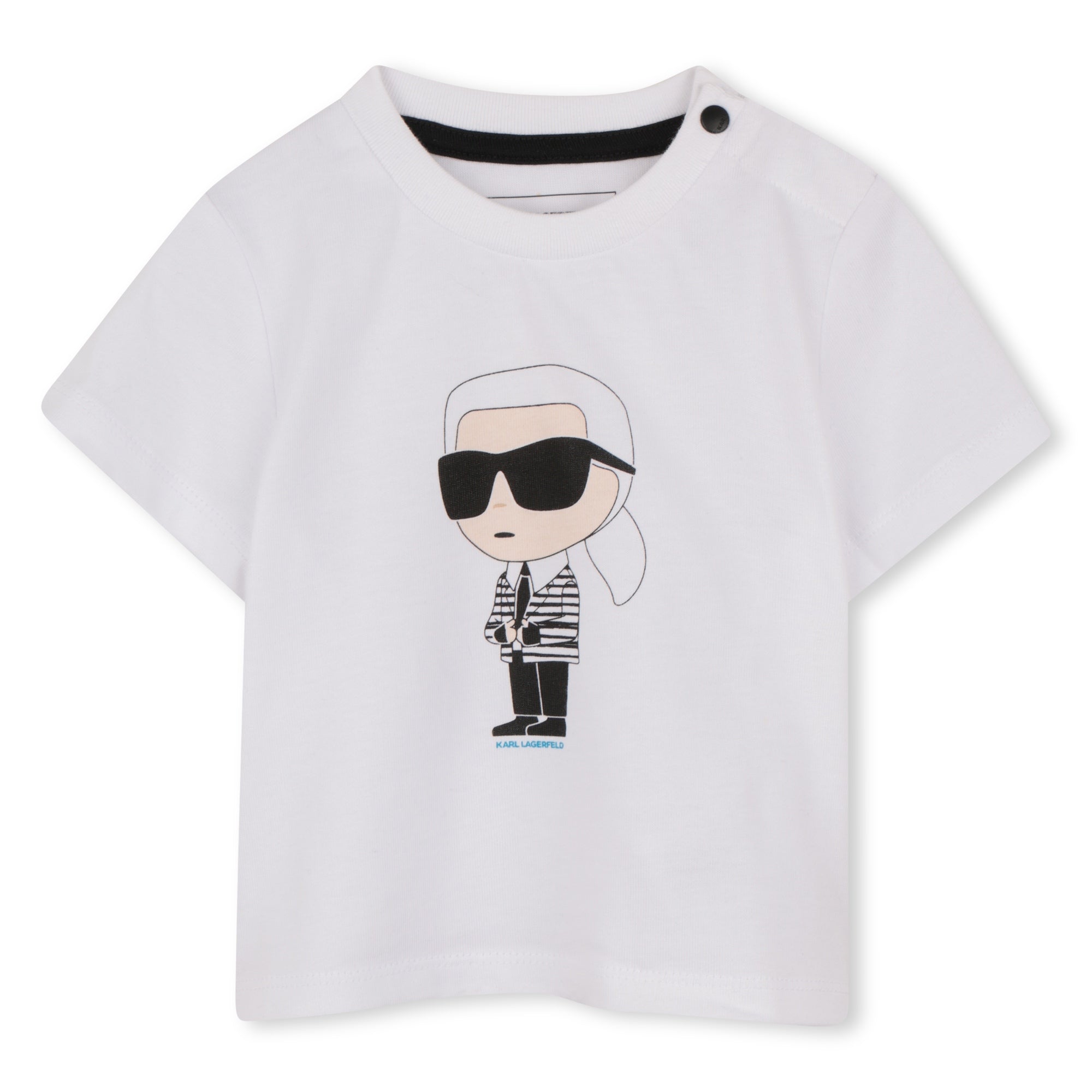 Cardigan, T-Shirt & Trousers Set in Beige Karl Lagerfeld Kids
