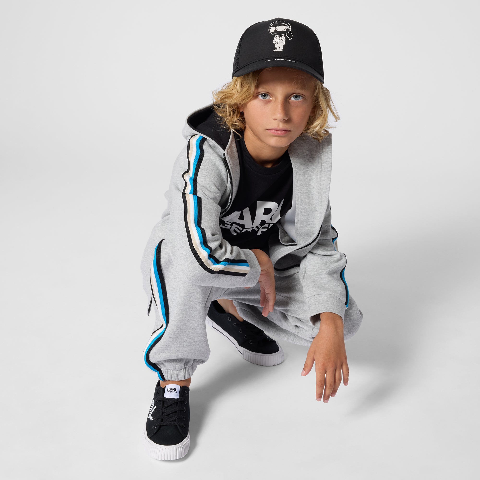 Jog Pants in Grey Double Jersey Karl Lagerfeld Kids