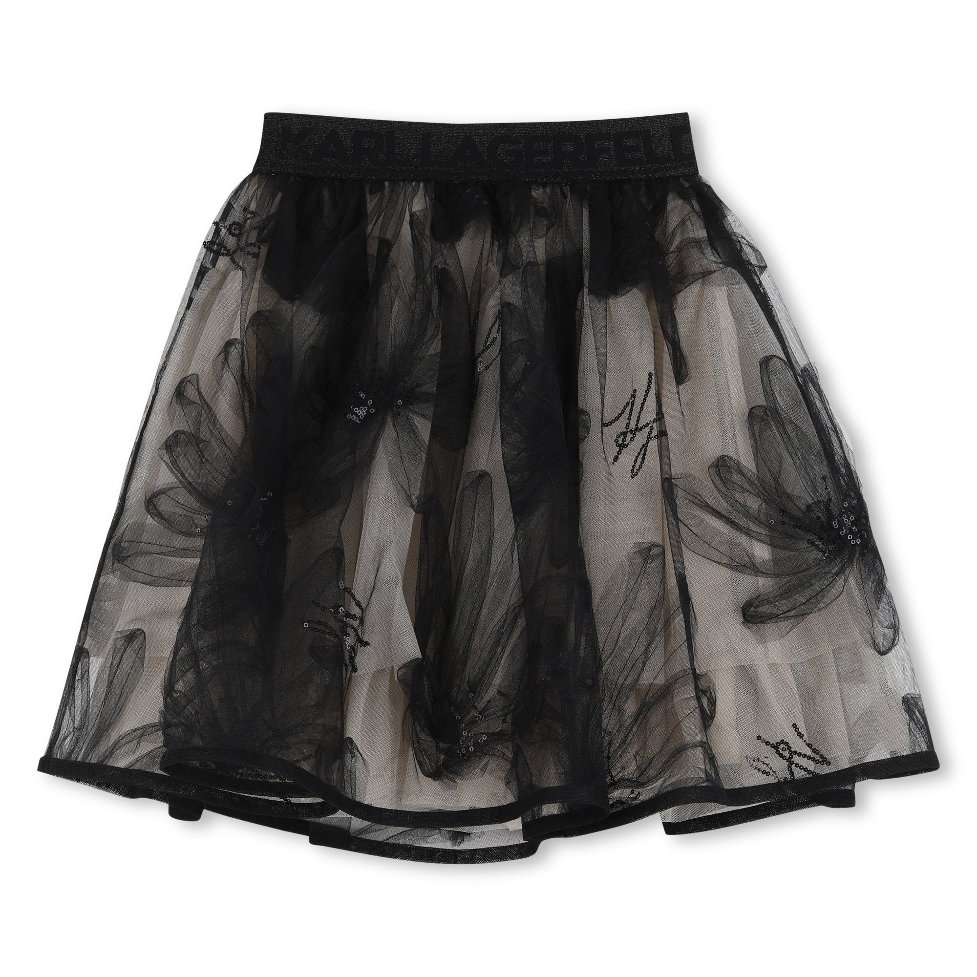 Mesh Skirt in Black Karl Lagerfeld Kids