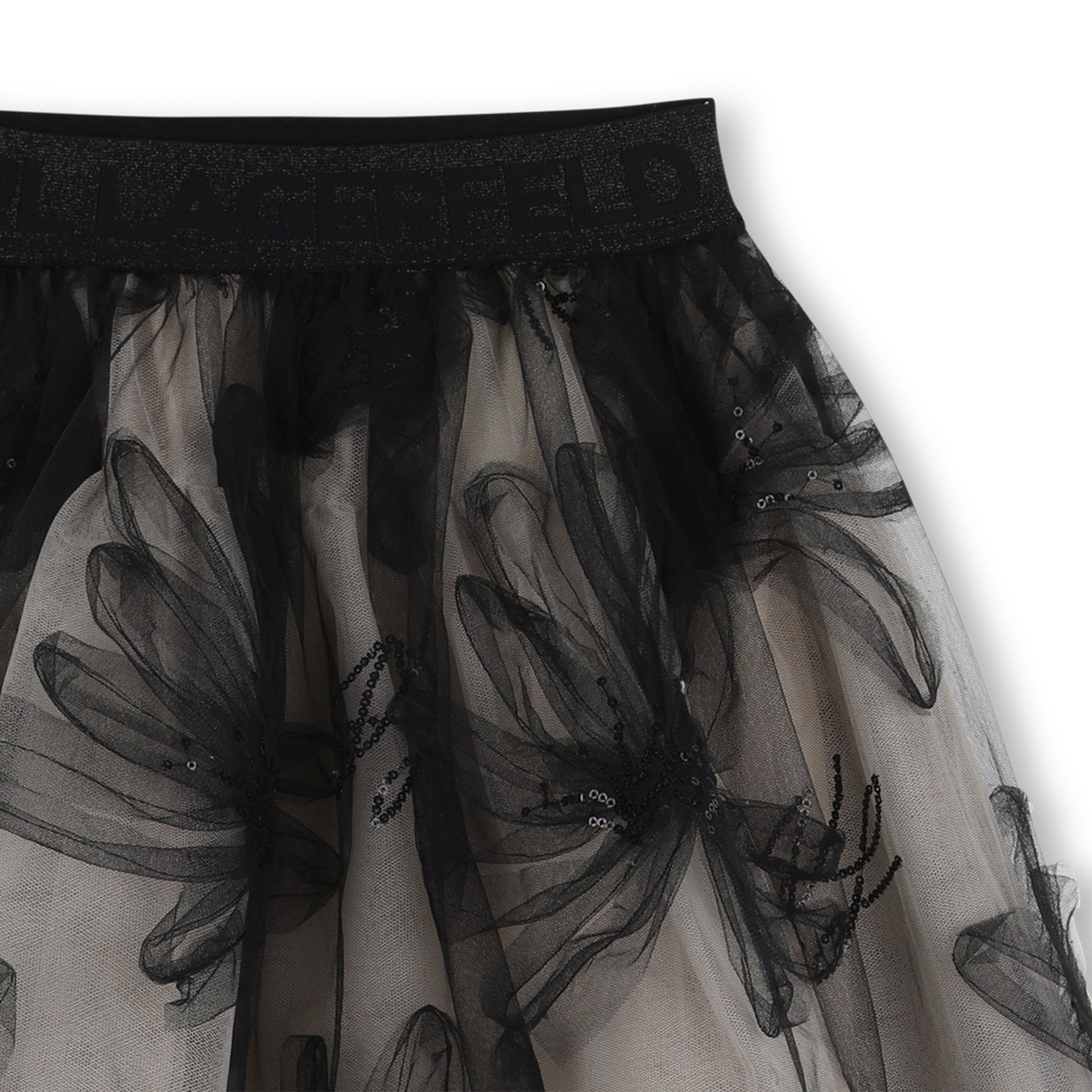Mesh Skirt in Black Karl Lagerfeld Kids