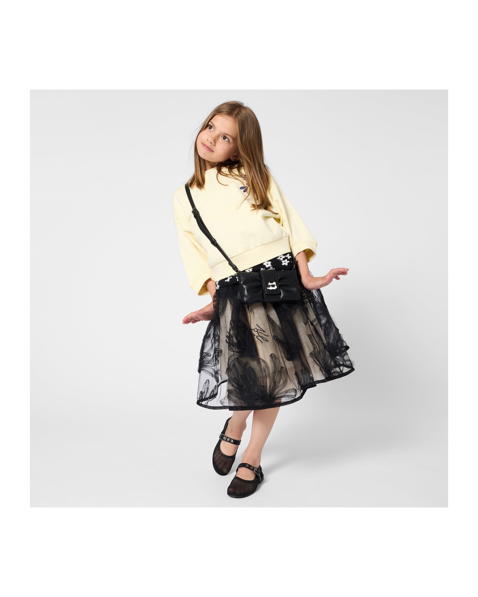 Mesh Skirt in Black Karl Lagerfeld Kids