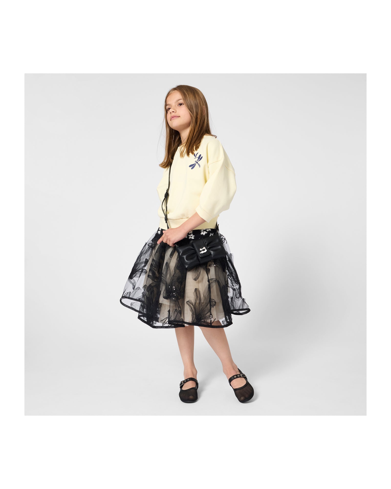 Mesh Skirt in Black Karl Lagerfeld Kids