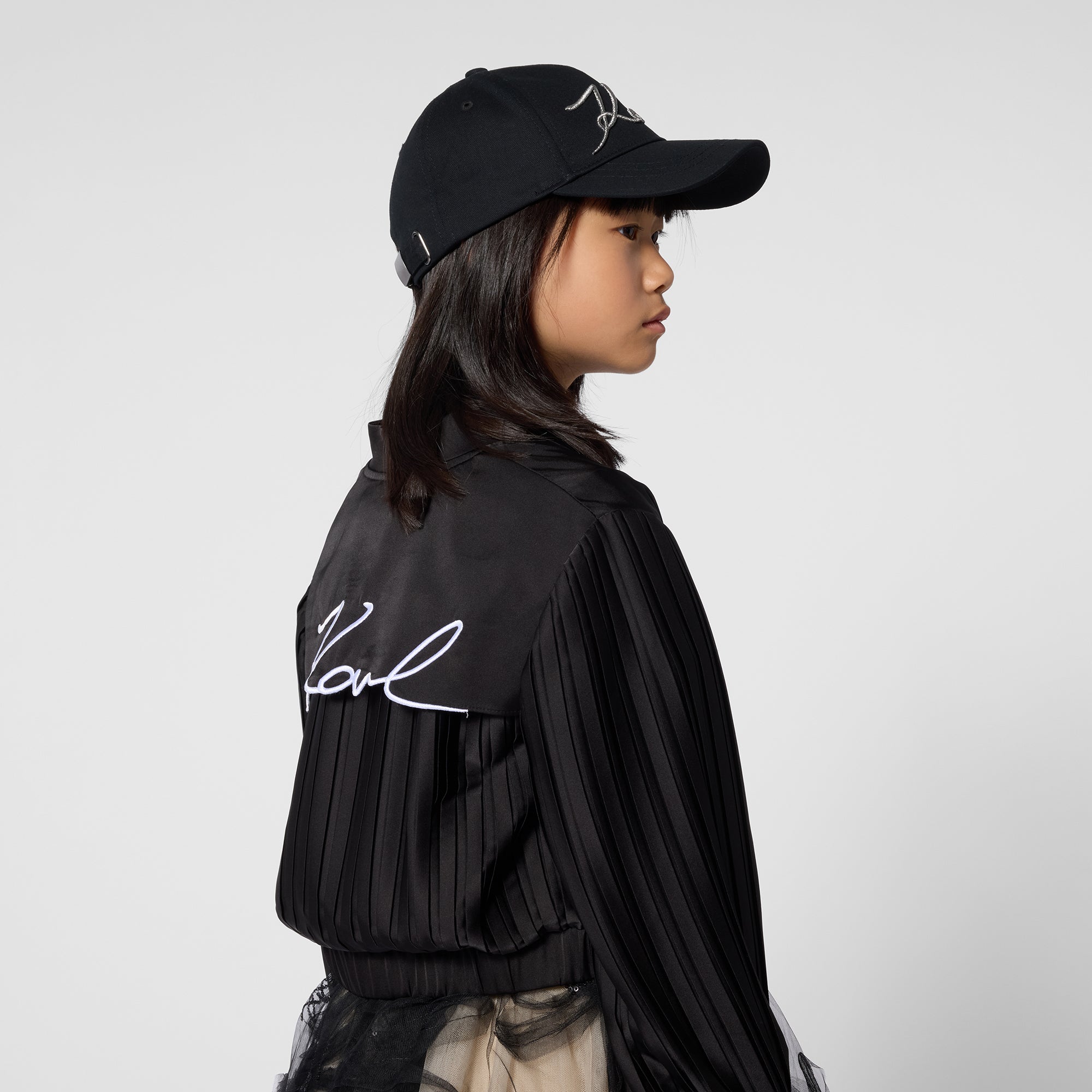 Pleated Jacket in Black Karl Lagerfeld Kids
