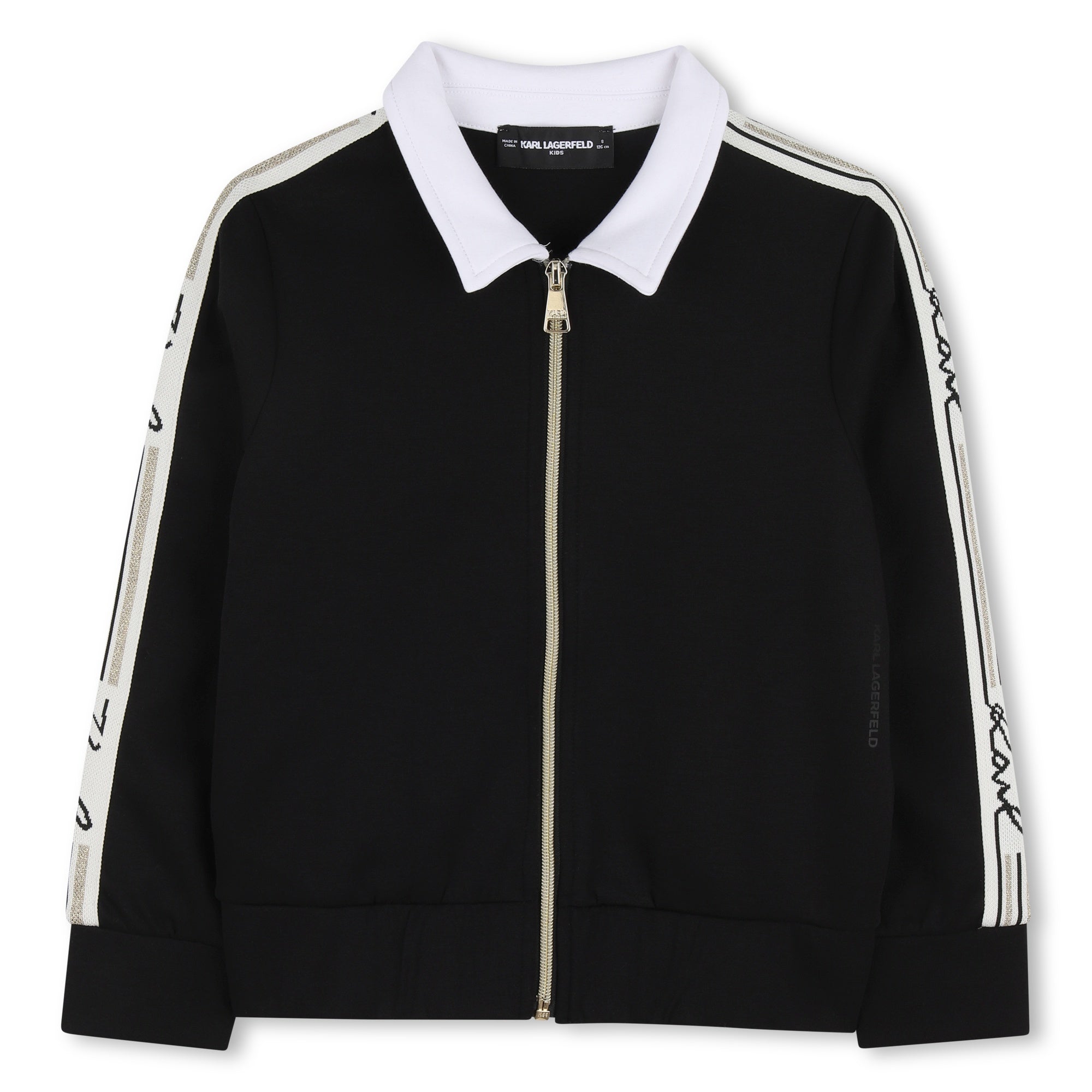 Cardigan in Black Double Jersey Karl Lagerfeld Kids