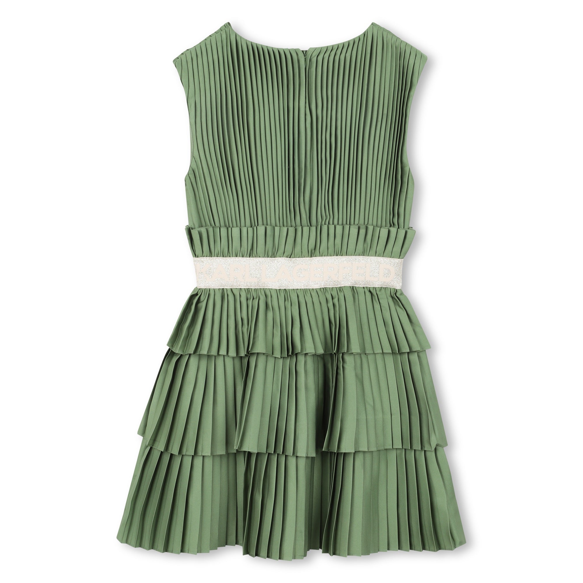 Pleated Dress in Dill Karl Lagerfeld Kids