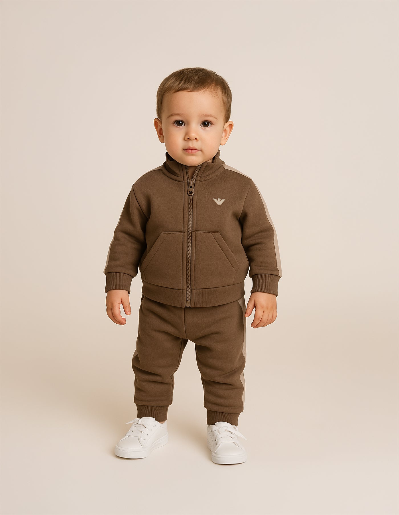 Baby Zip-Up Tracksuit in Chocolate