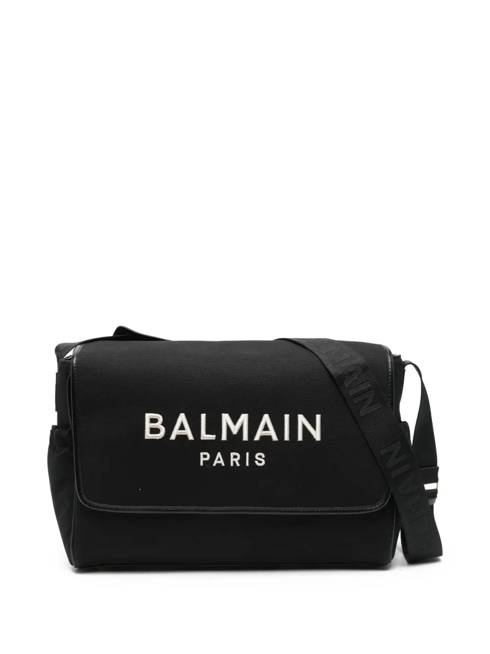 Cotton-Linen Canvas Changing Bag with Embroidered Logo Balmain