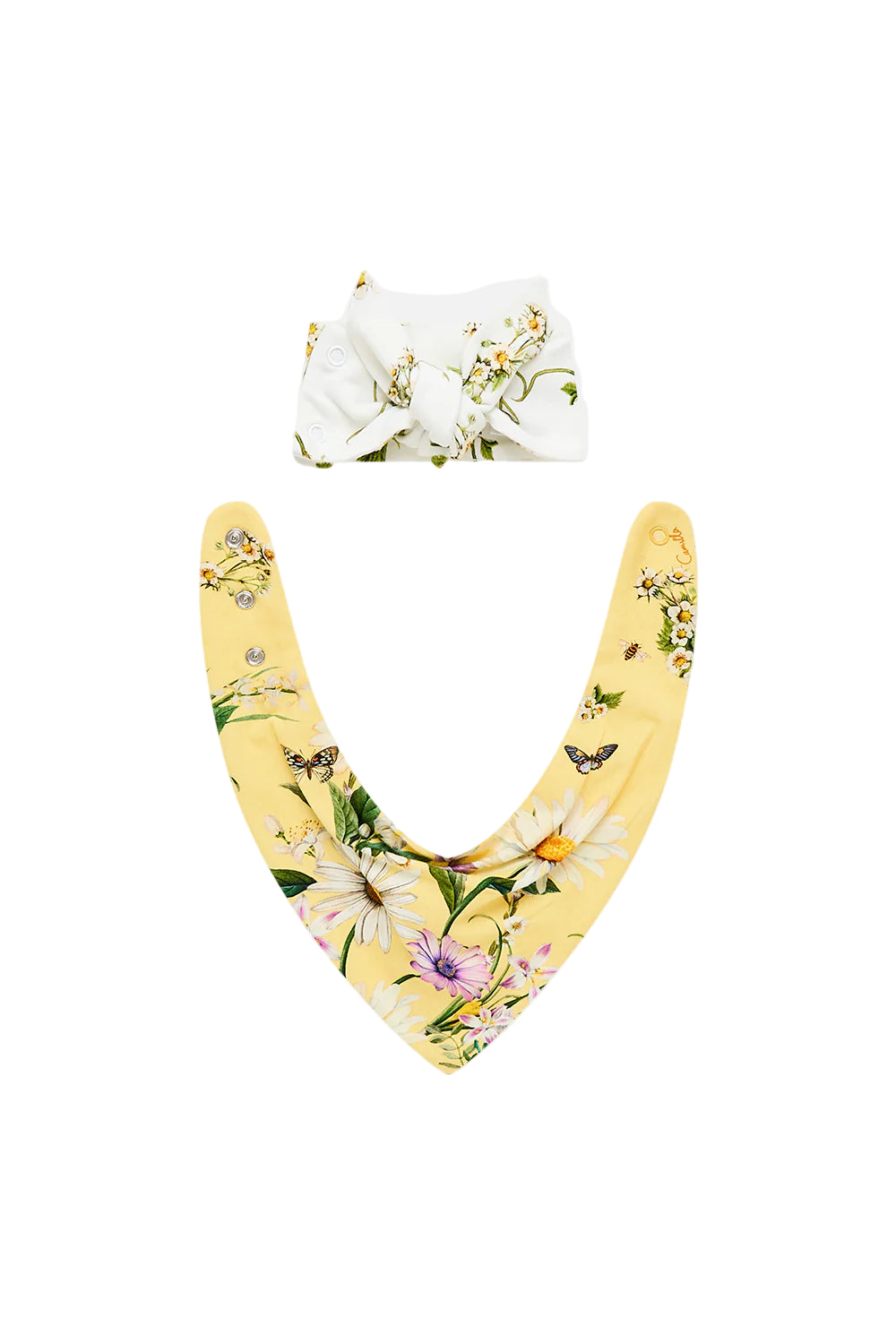 Daisy Chains Babies Headband With Fastener And Bib Set