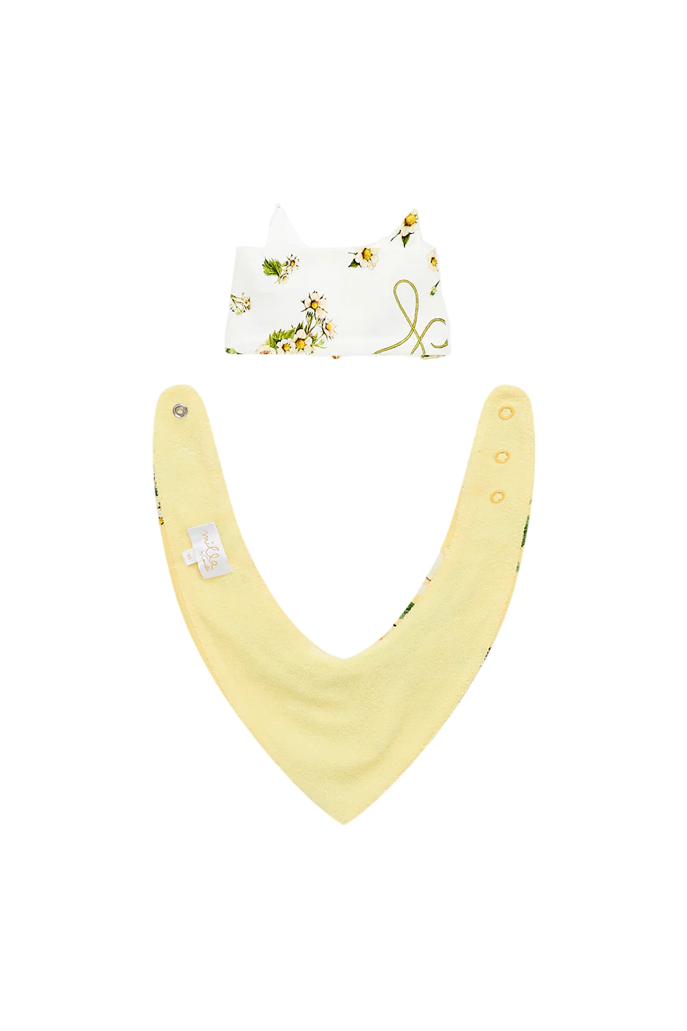 Daisy Chains Babies Headband With Fastener And Bib Set