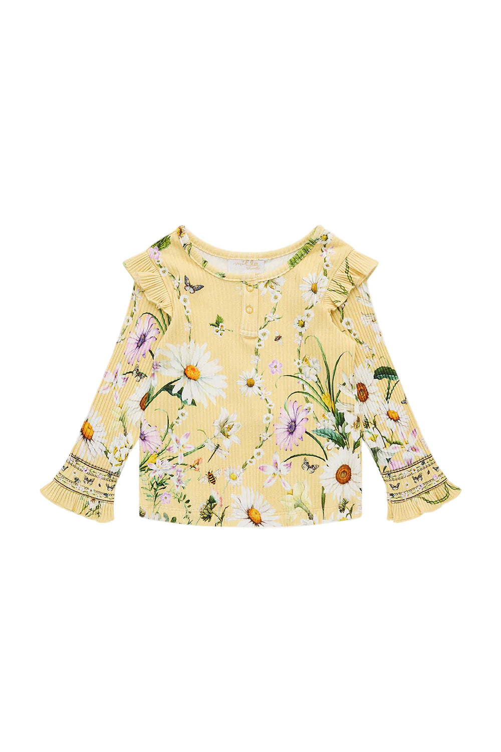 Daisy Chains Babies Henley Top With Frills