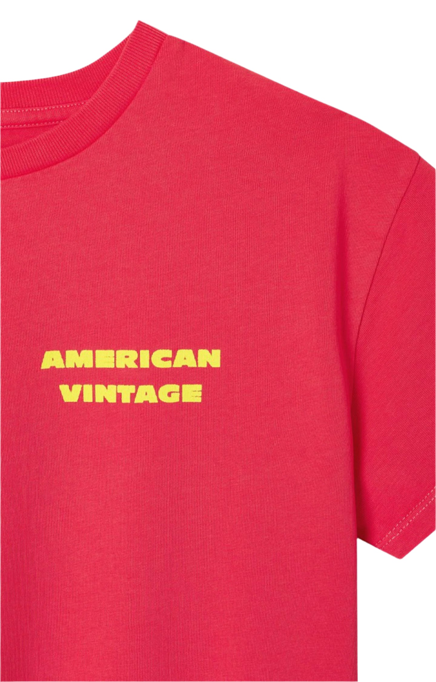 Printed Cotton Crew Neck T-Shirt American Vintage