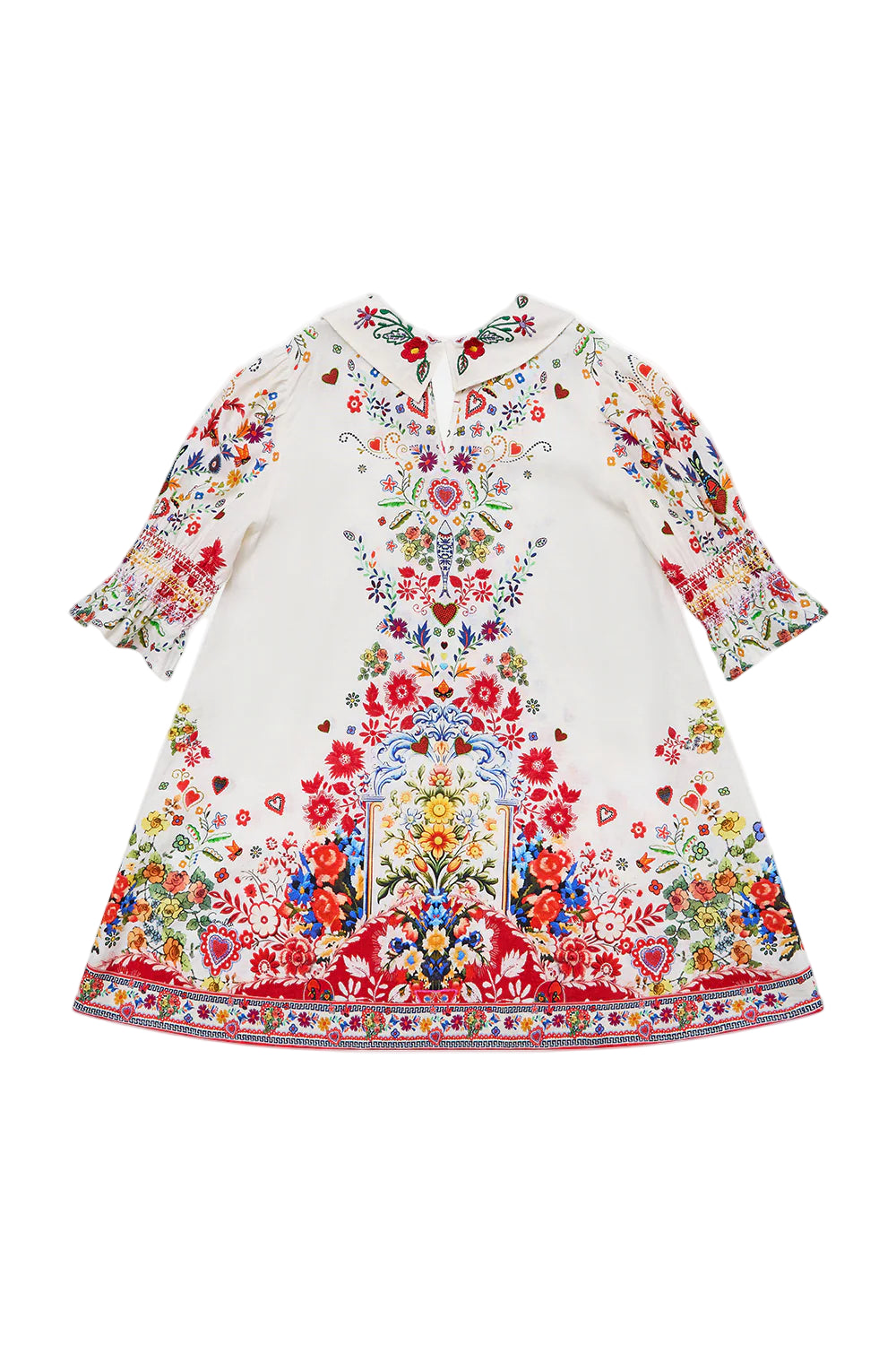 Kids Mini Puff Sleeve Collared Dress 12-14