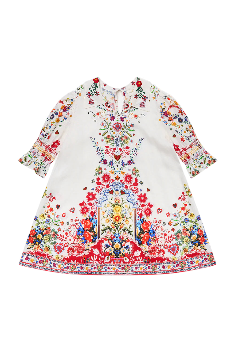 Kids Mini Puff Sleeve Collared Dress 12-14