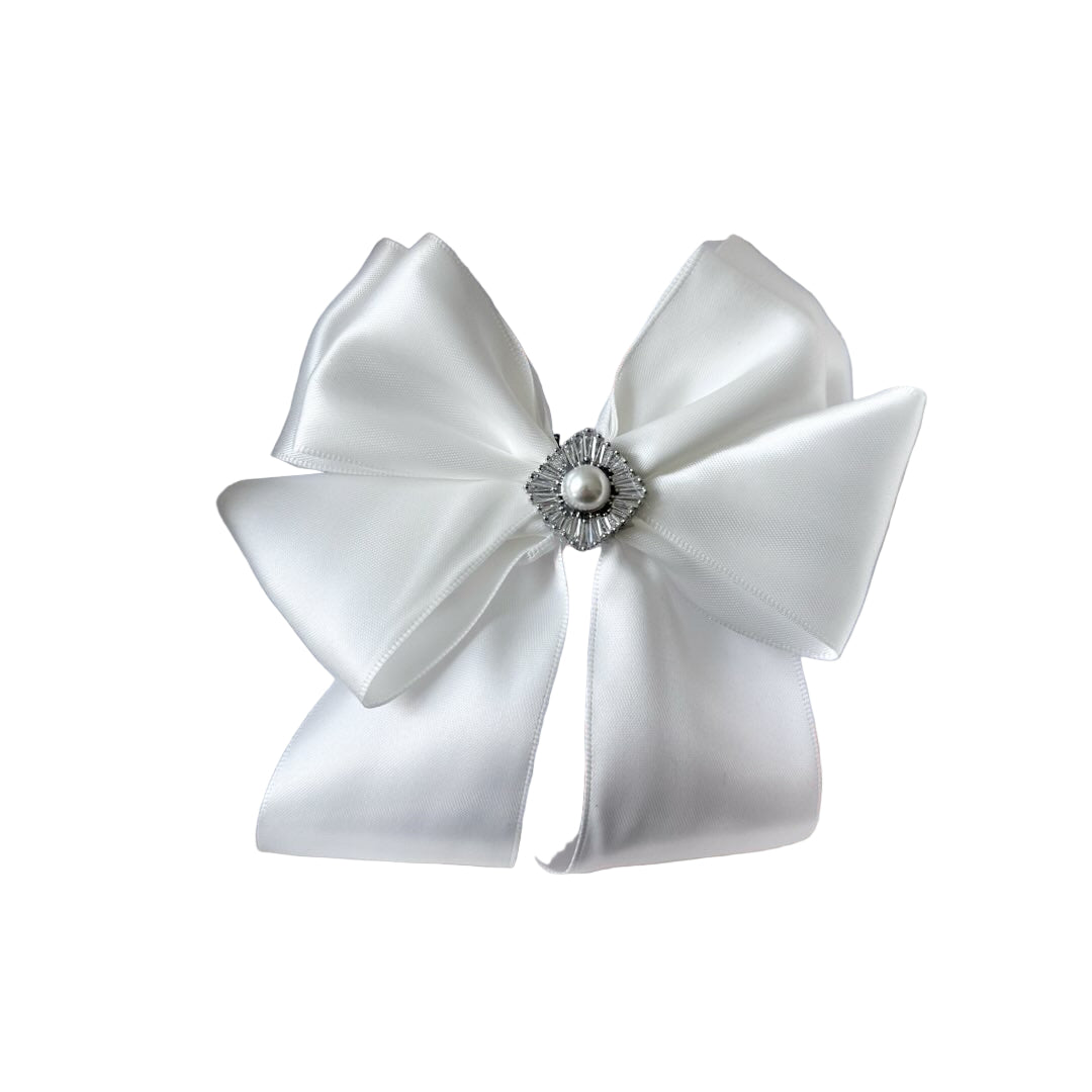 Lilibet Bow Diamanté and Pearl Child by petalsINK