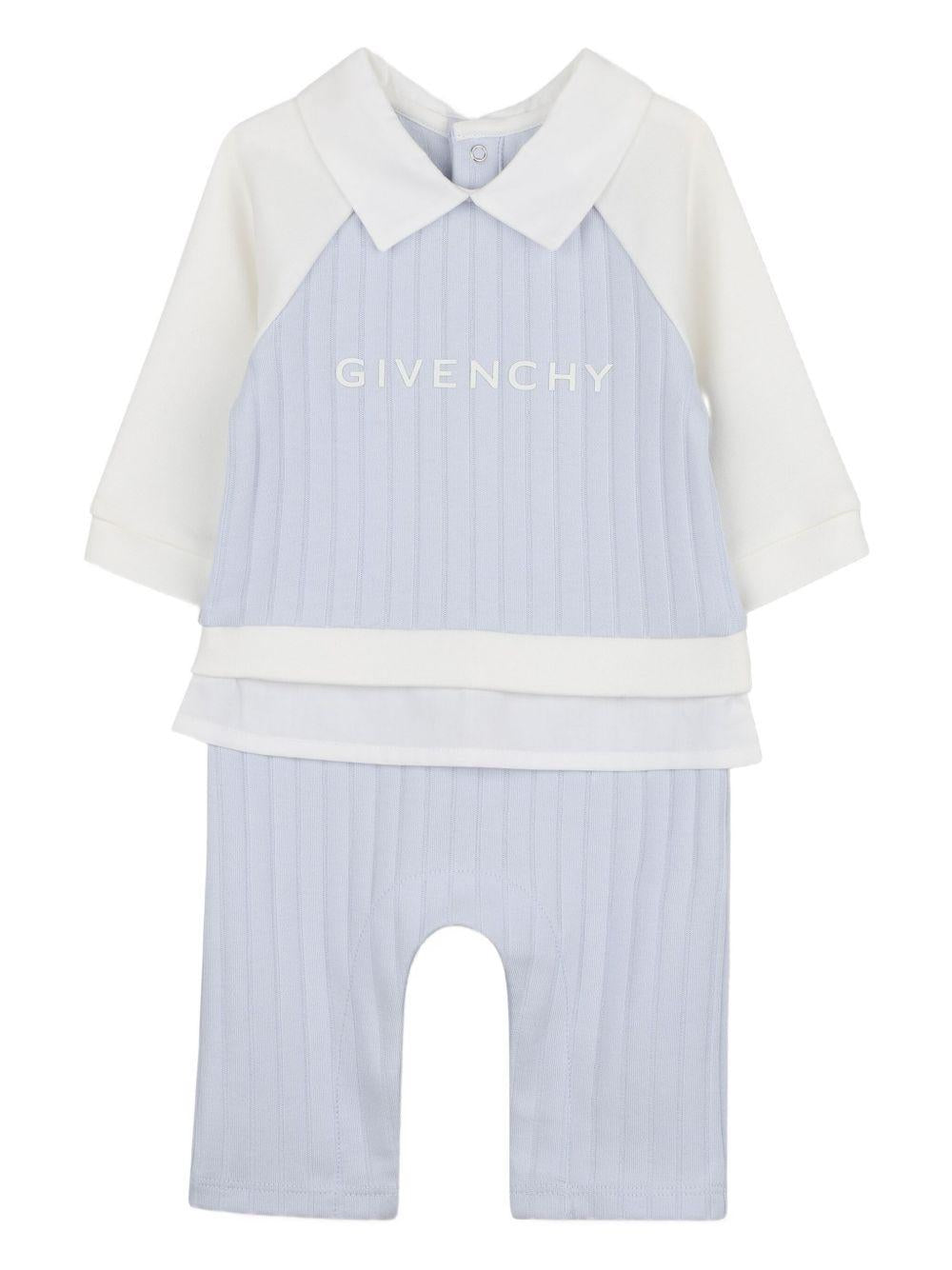 Jersey All-In-One with Poplin Collar and Givenchy Print in Pink And Blue Givenchy