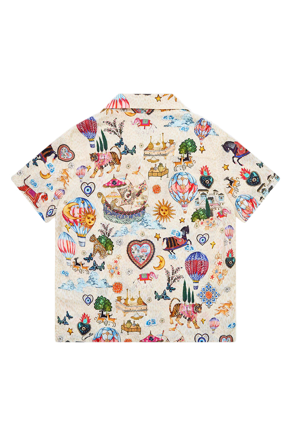 Kapadokya Kitsch Boys Short Sleeve Camp Collared Shirt