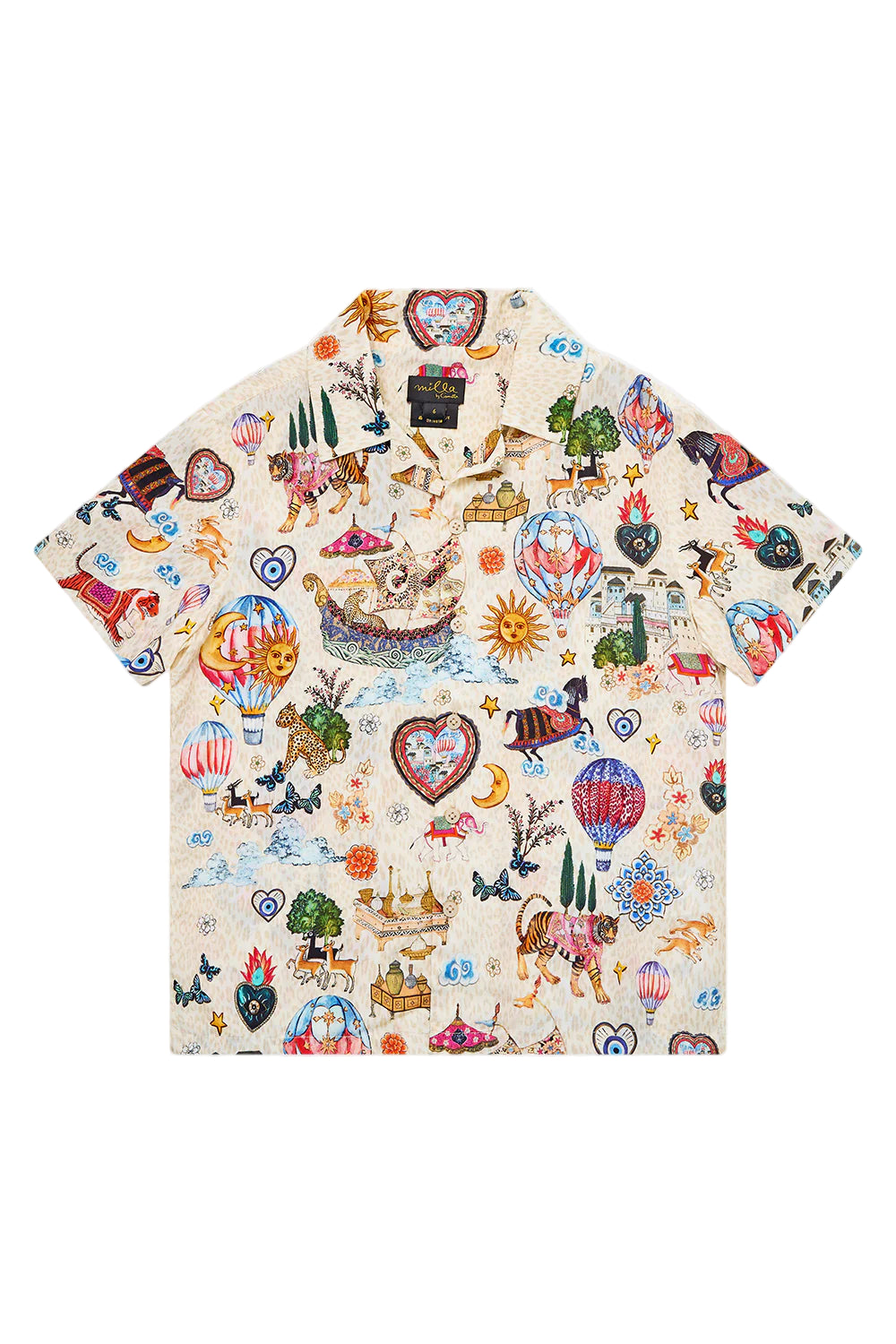 Kapadokya Kitsch Boys Short Sleeve Camp Collared Shirt Camilla