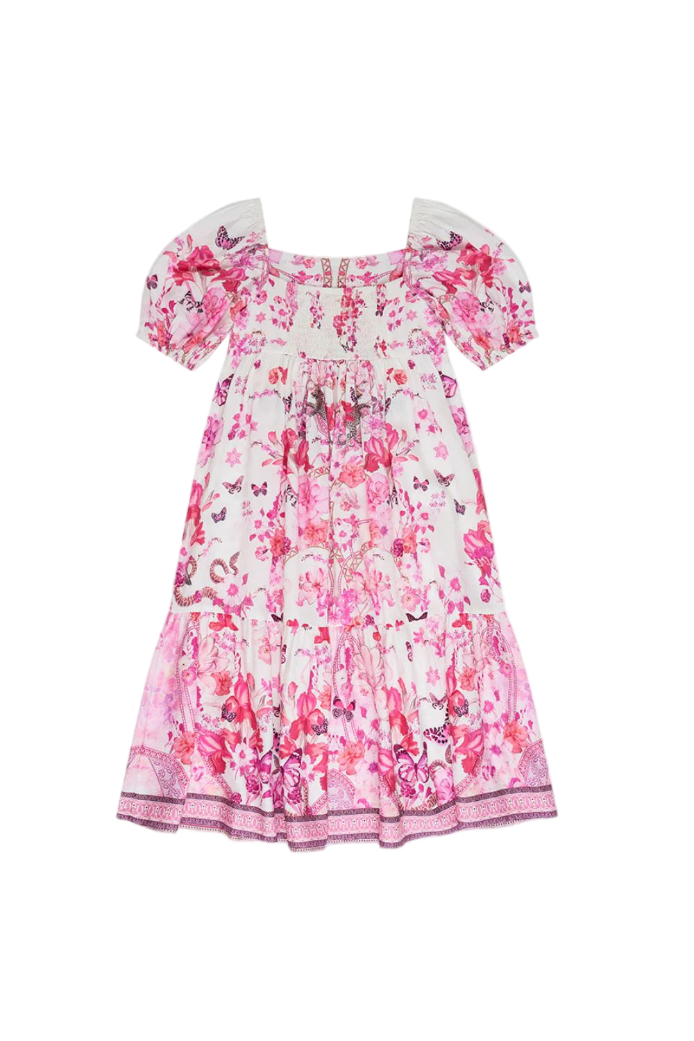 Botanical Novella Midi Dress With Puff Sleeve 4-10 Years