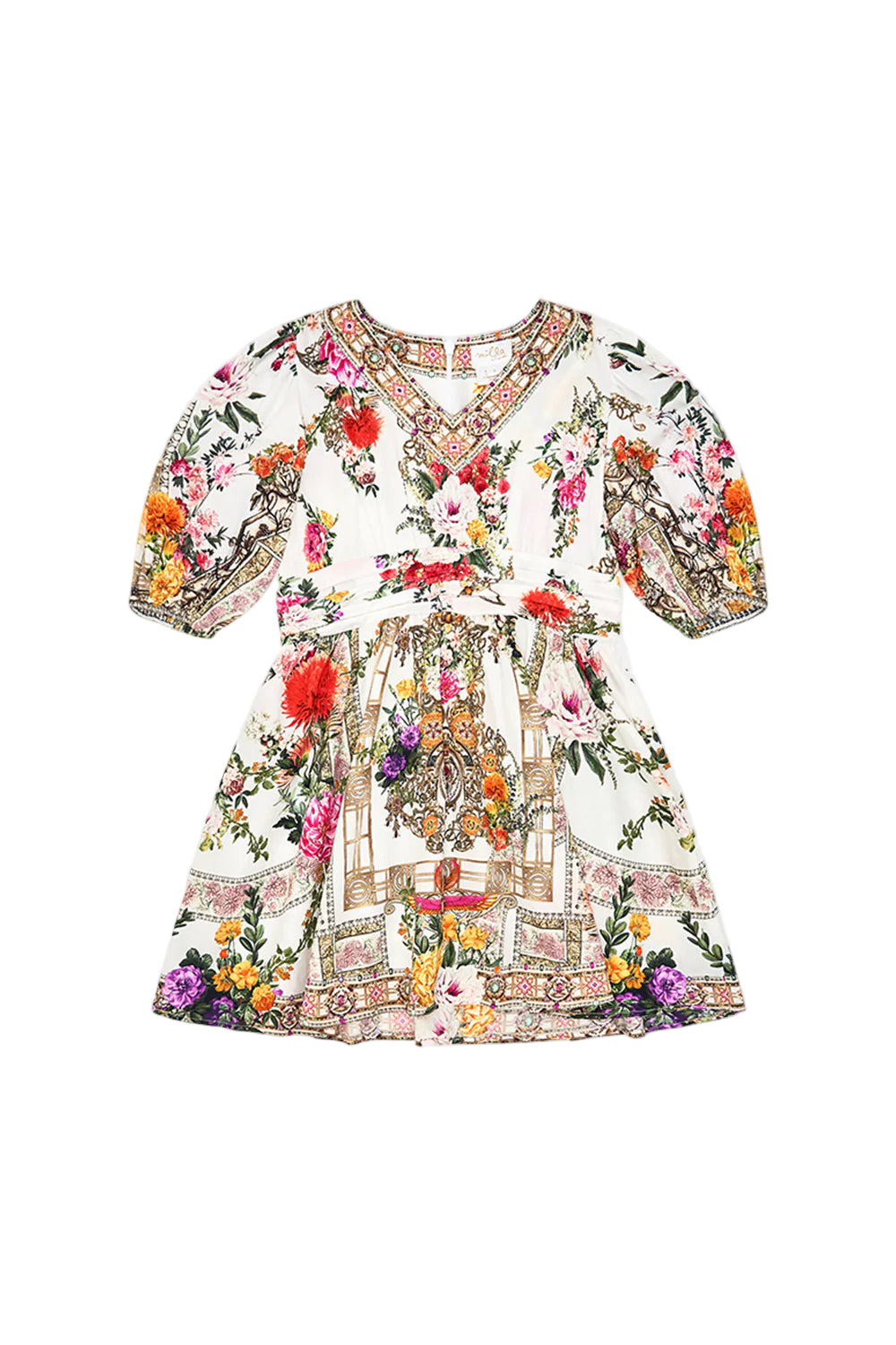 Egyptian Rose Kids Mini Dress with Waist Sash and Bow 4-10 Camilla