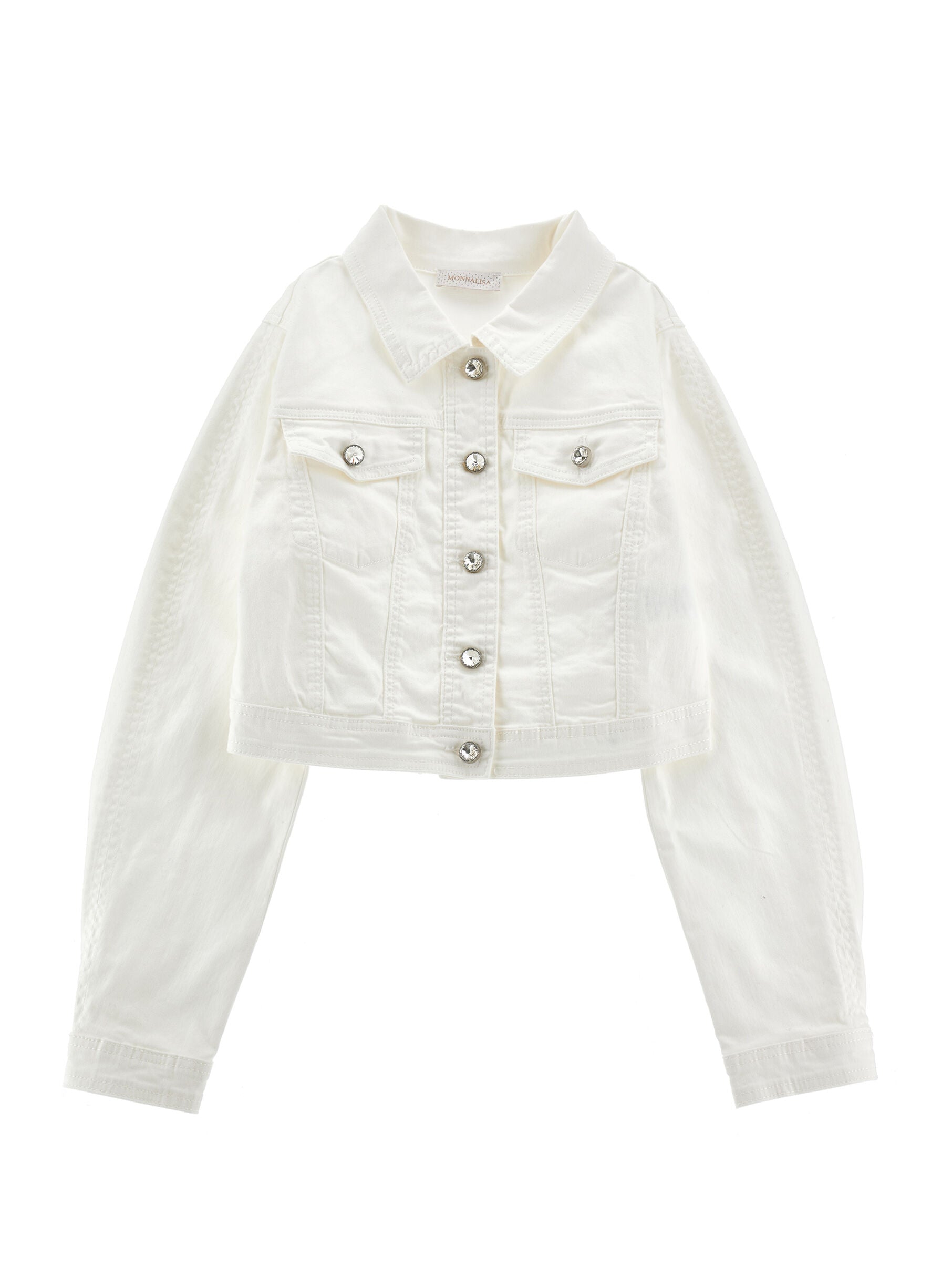 Jewel Button Denim Jacket Monnalisa