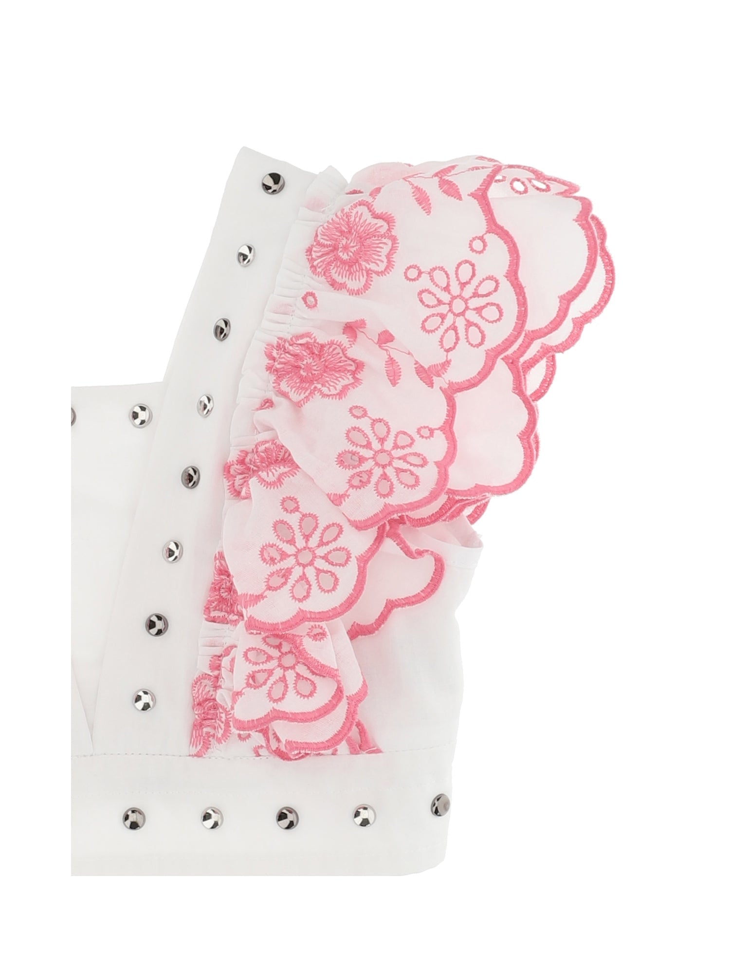 Broderie anglaise top with studs Monnalisa
