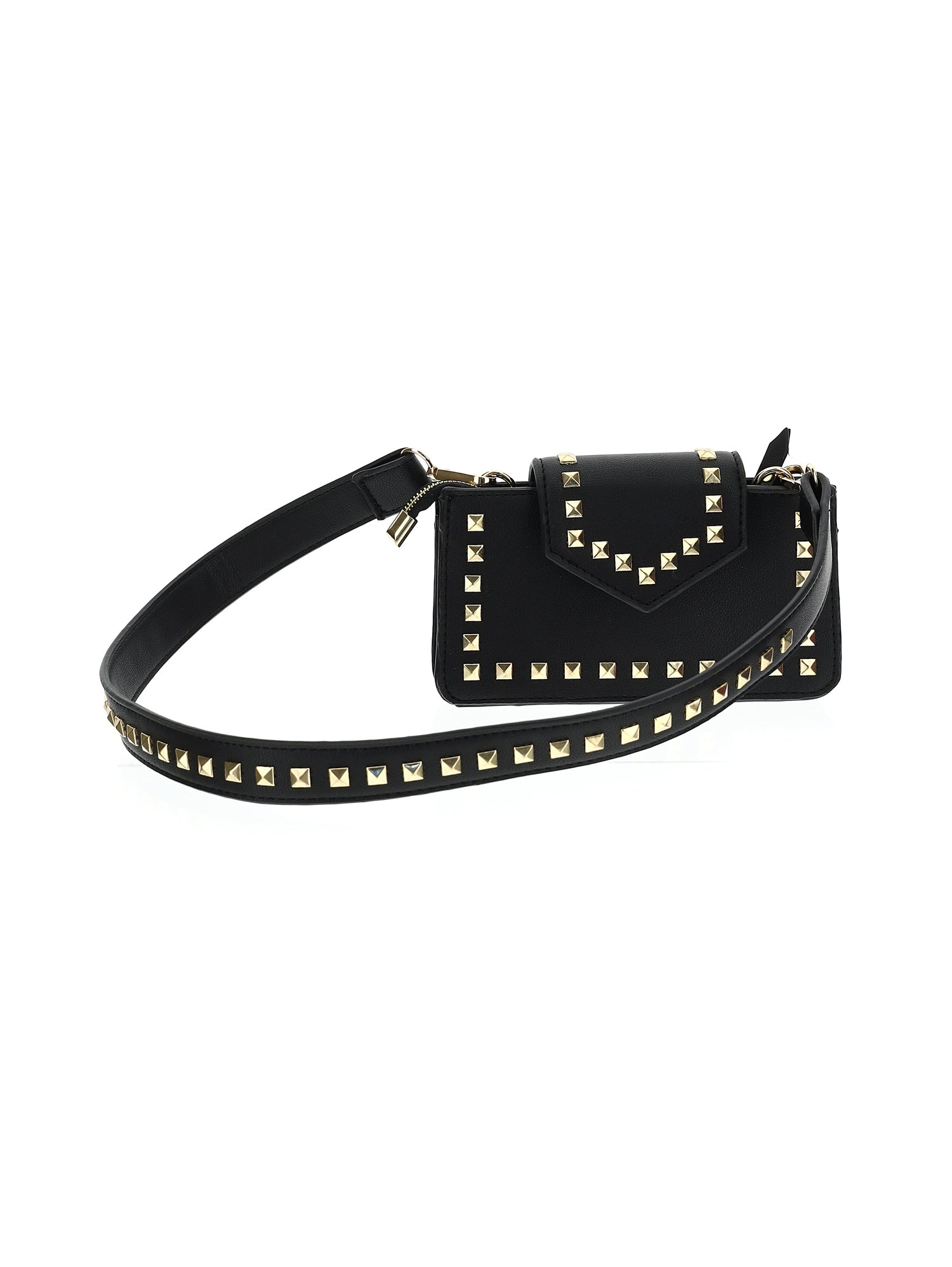 Coated Fabric shoulder bag with studs Monnalisa