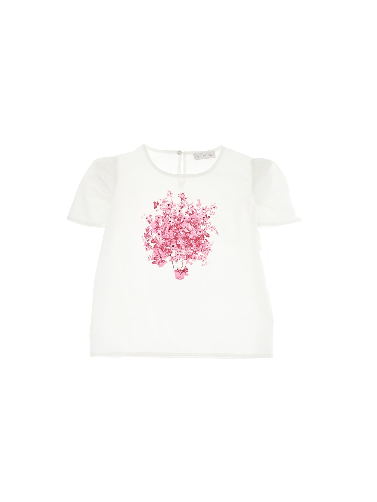 Monnalisa Flower hot air balloon print T-shirt