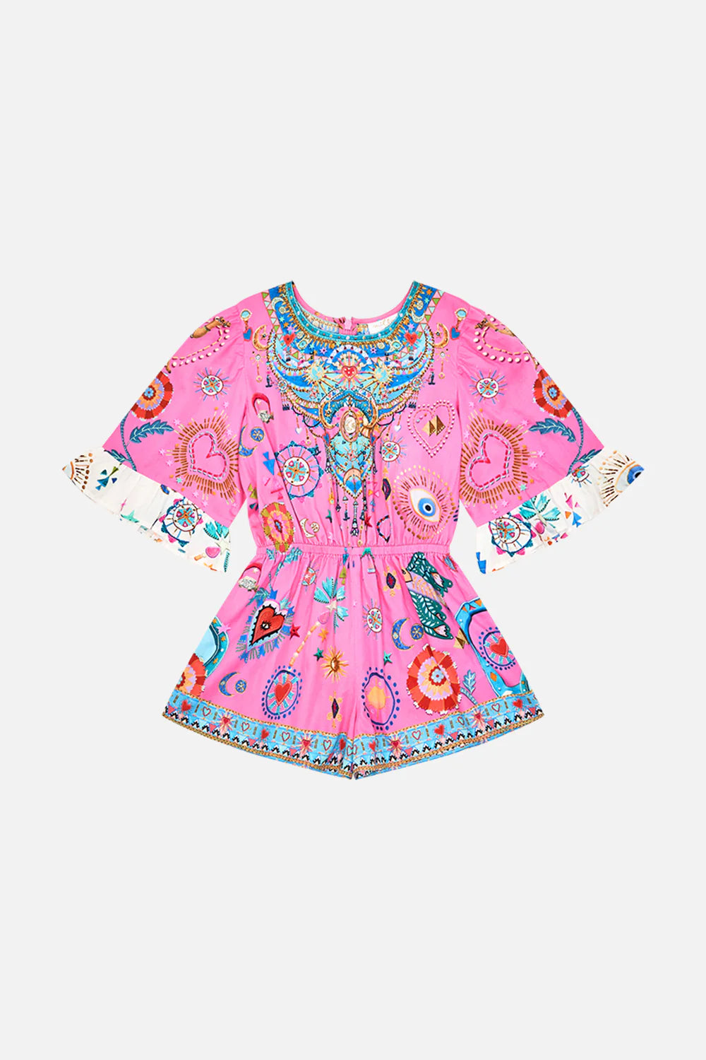 Rainbow Roads Kids Playsuit With Frill Sleeve