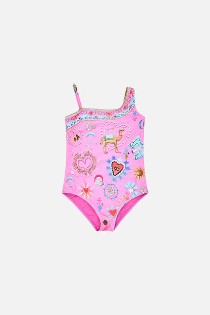 Rainbow Roads Kids One Shoulder One Piece